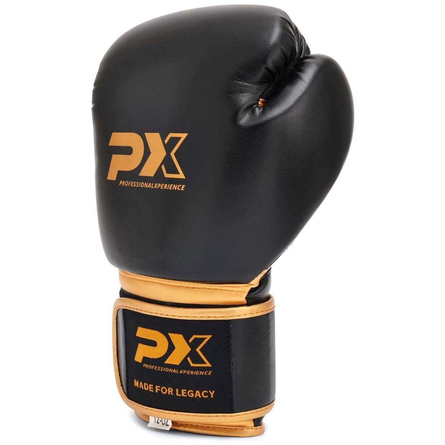 PX Boxing Gloves, Legacy, black-gold, 10 Oz