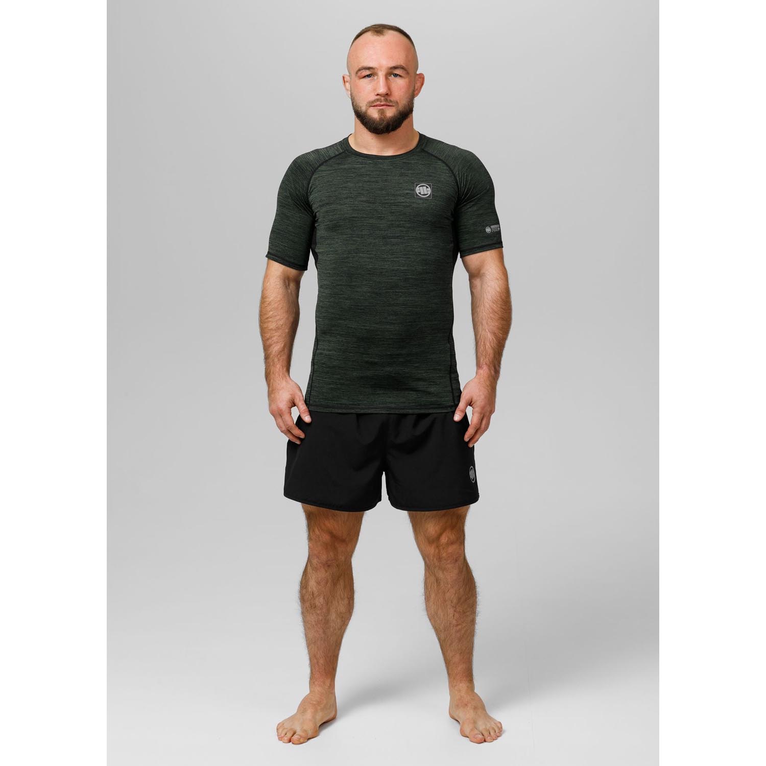 Pit Bull West Coast Rashguard, S/S, Performance Pro Plus, New Logo, olive, XXL