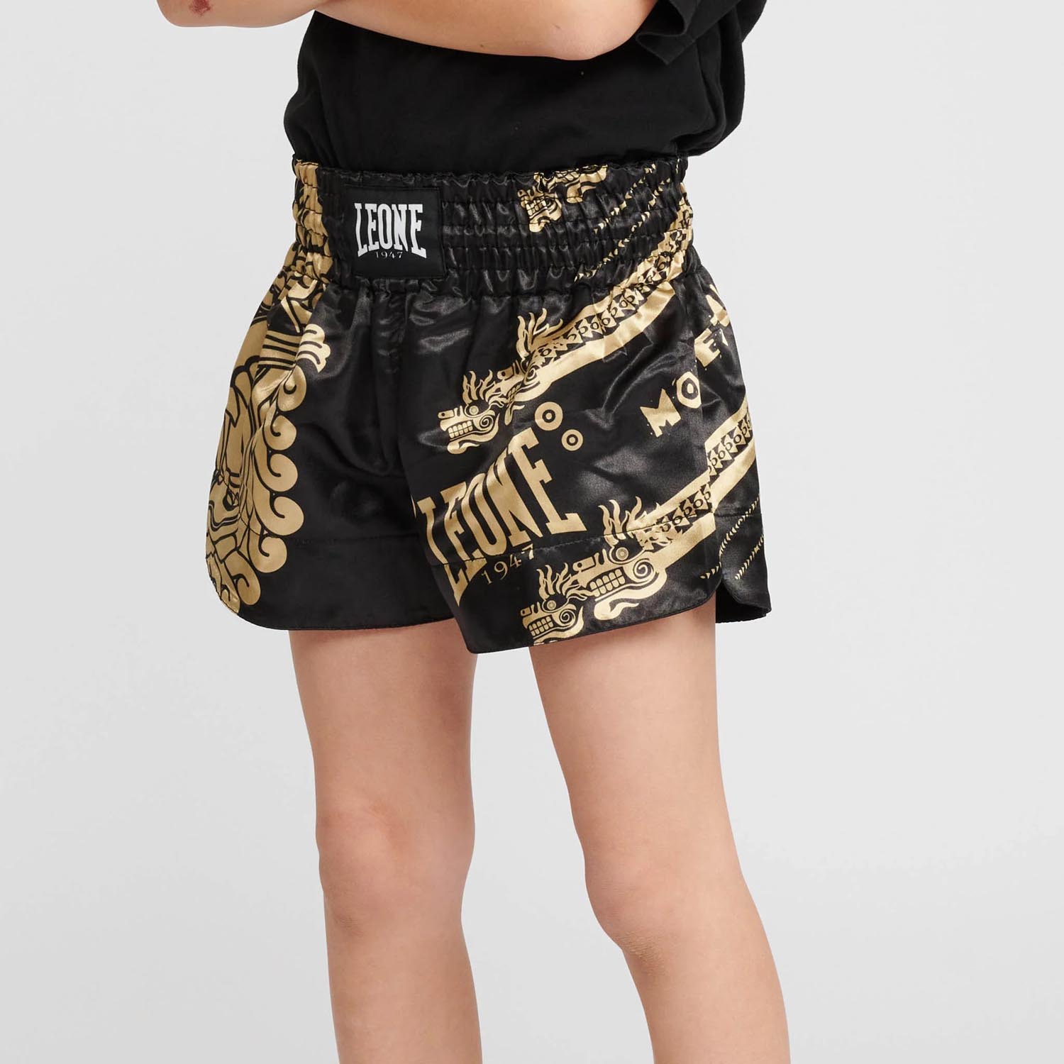 LEONE Muay Thai Shorts, Kids, Montezuma, black-gold, XL