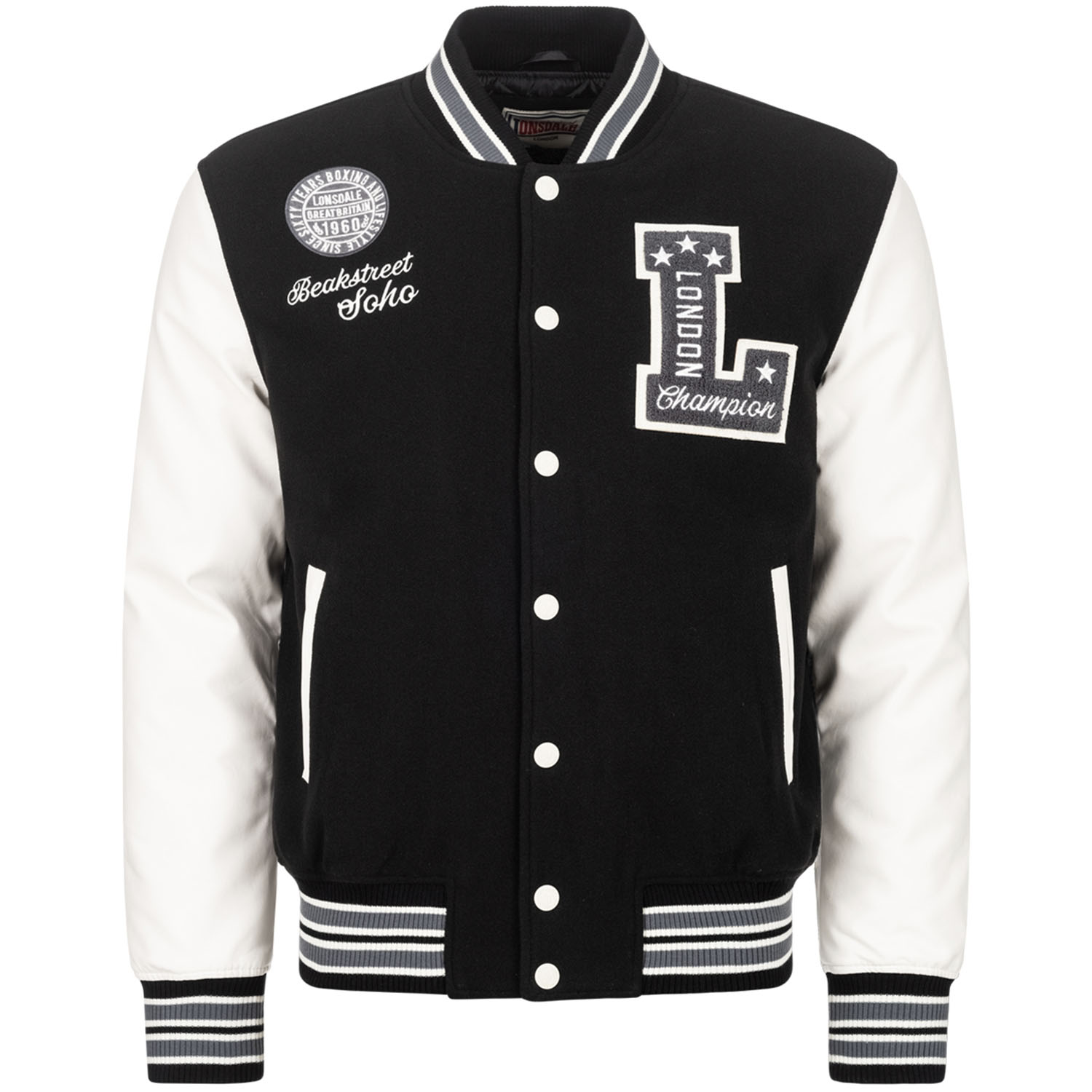 Lonsdale Jacke, Waterstein, schwarz-weiß, S