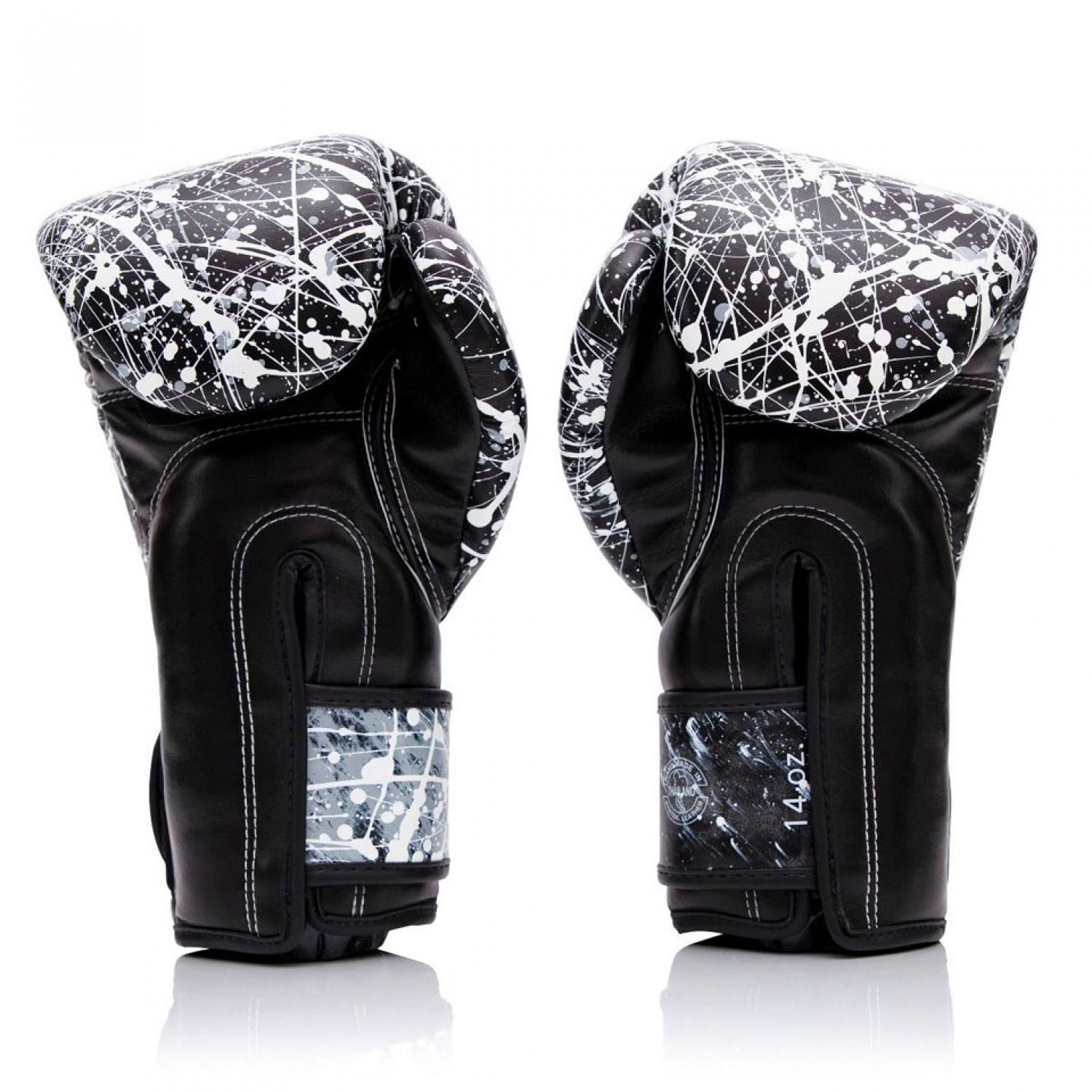 Fairtex Boxing Gloves, BGV14PT, The Painter, black-white, 16 Oz