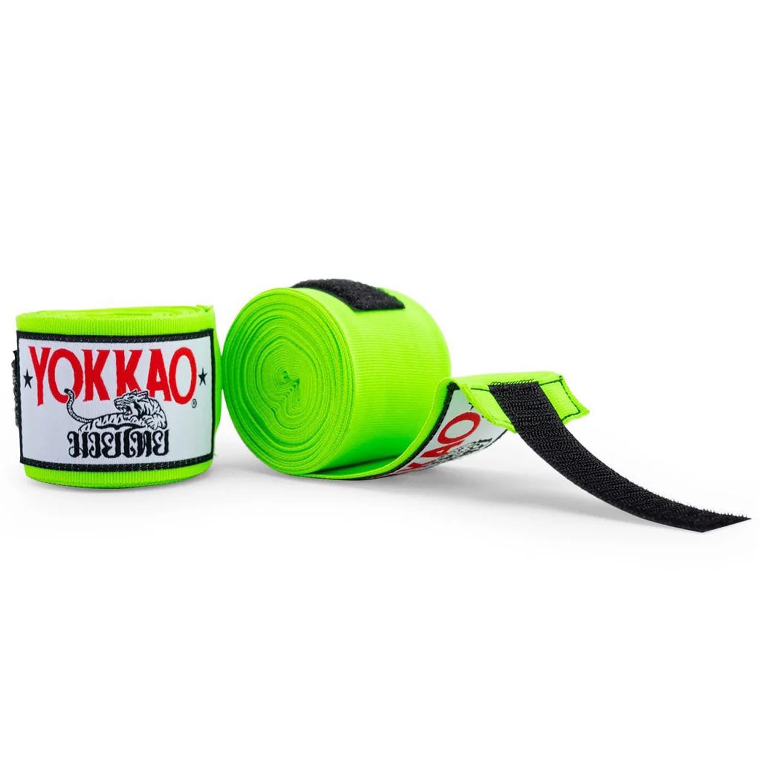 YOKKAO Handwraps, semi-elastic, 4 m, neon-green