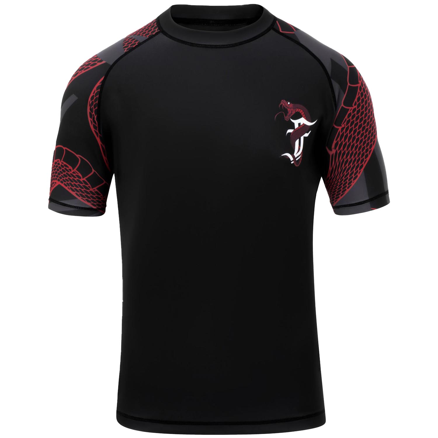 Fumetsu Rashguard, S/S, Anaconda, schwarz-rot, XXL