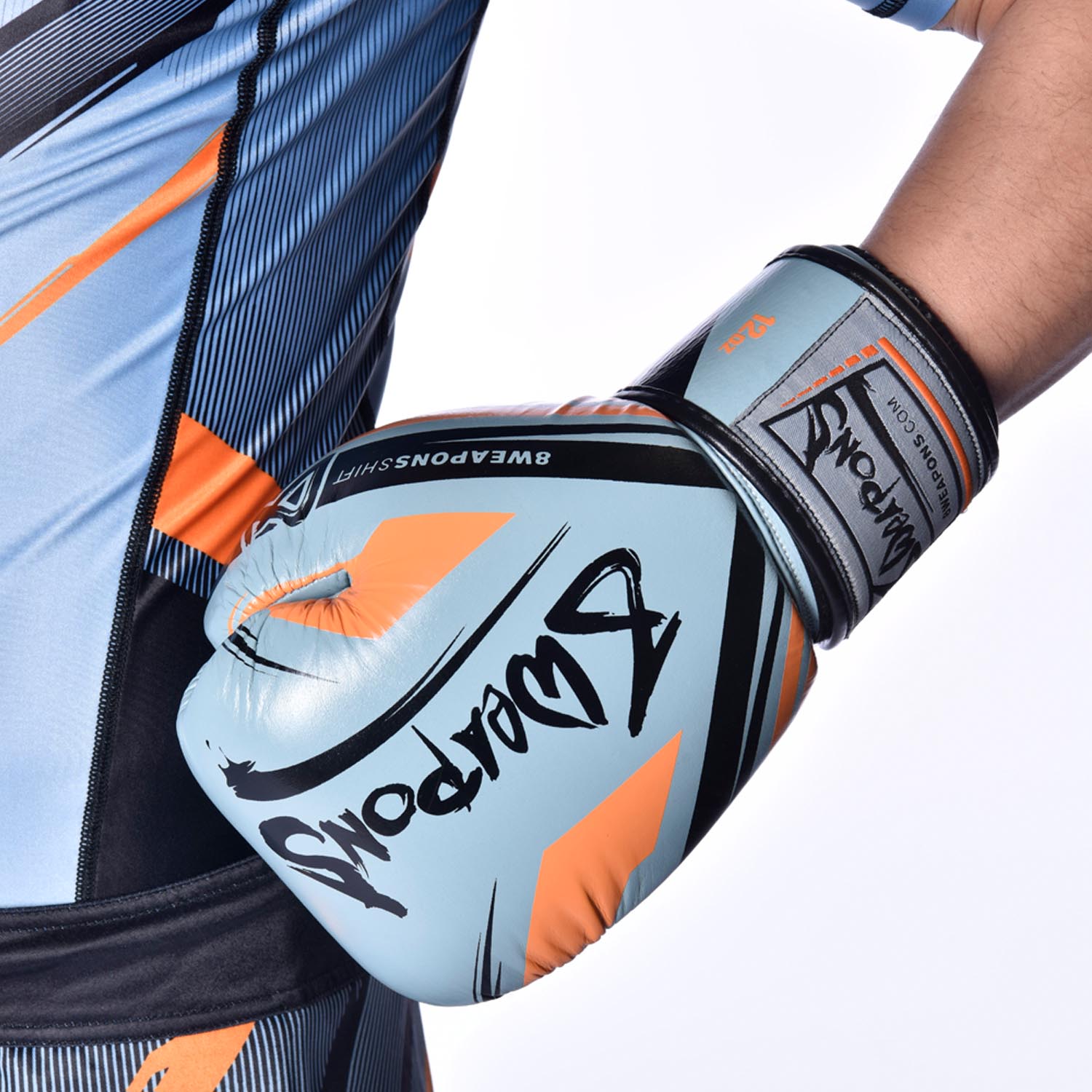 8 WEAPONS Boxing Gloves, Shift, ice-grey-orange, 16 Oz