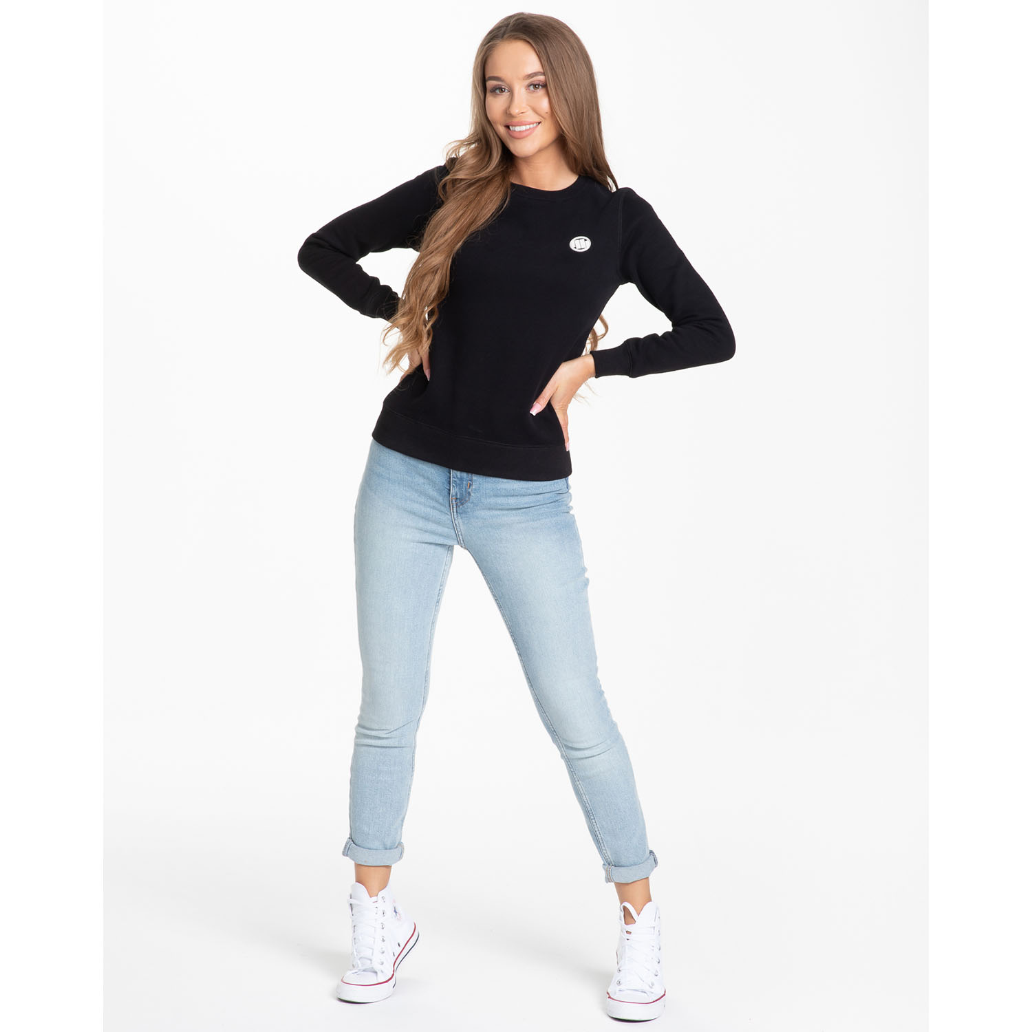Pit Bull West Coast Pullover, Women, Small Logo, black, XS