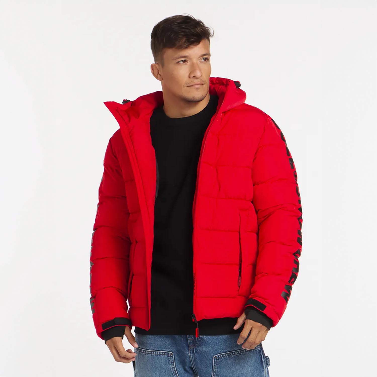 Pit Bull West Coast Jacke, Padded Hooded Airway 4, rot, L