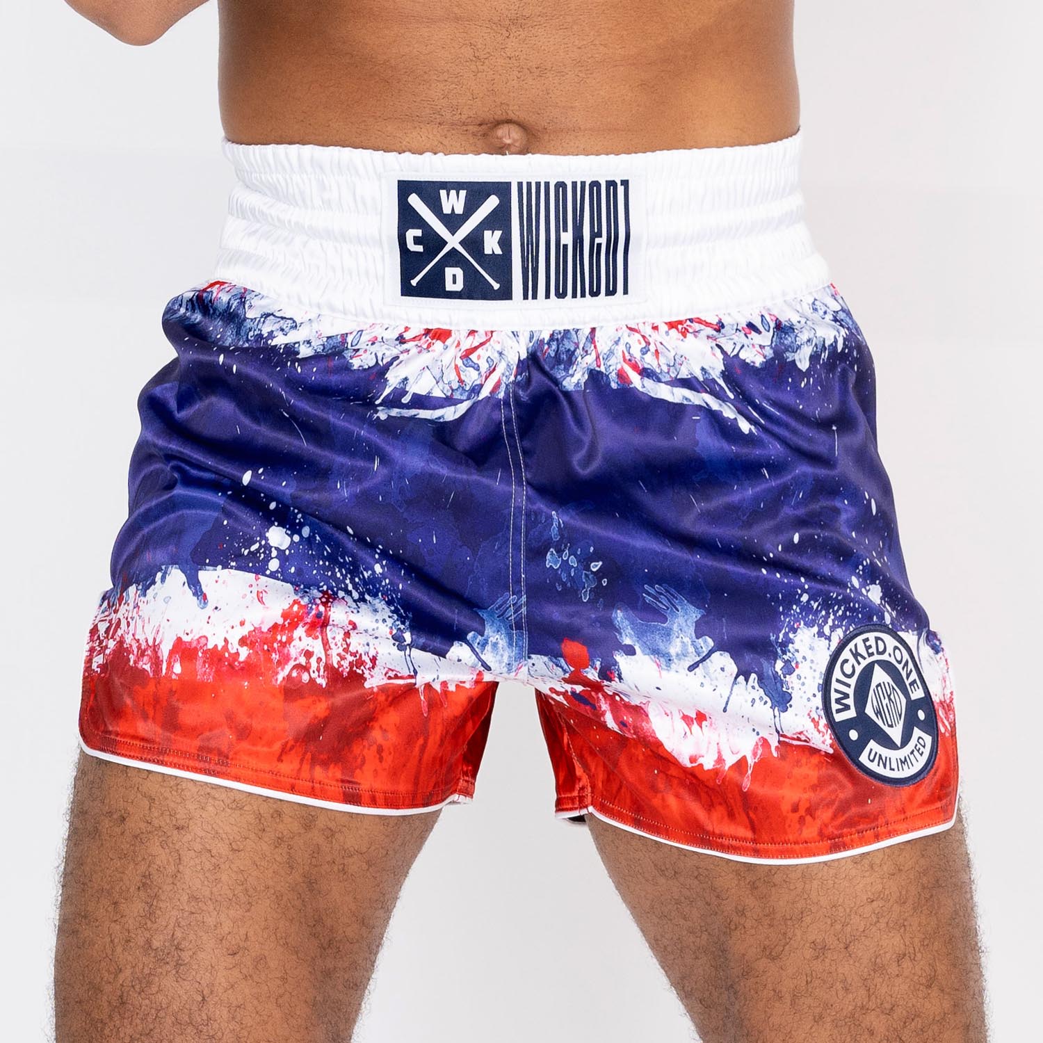 Wicked One Muay Thai Shorts, Thai Flag, white, M