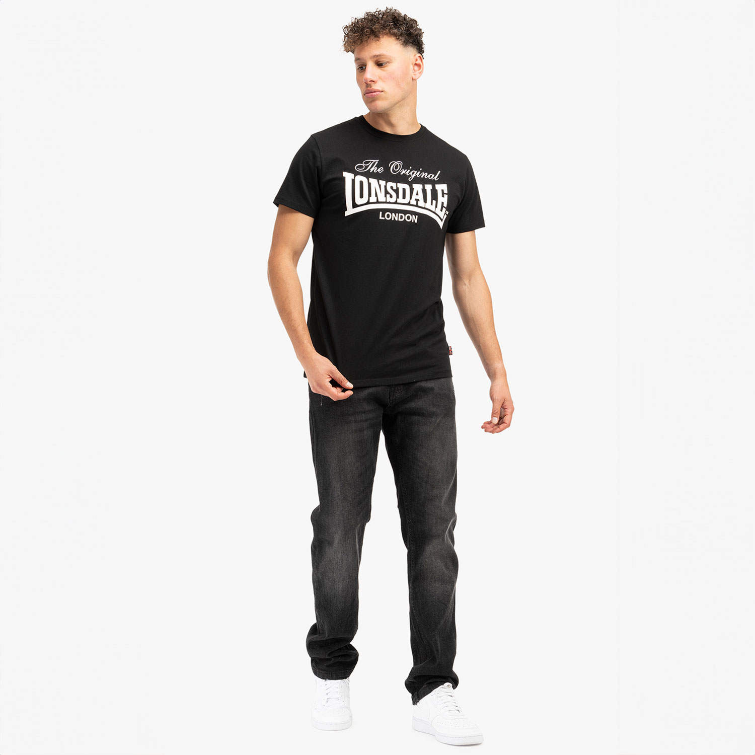 Lonsdale T-Shirt, Colsbrook, black-white, XXL