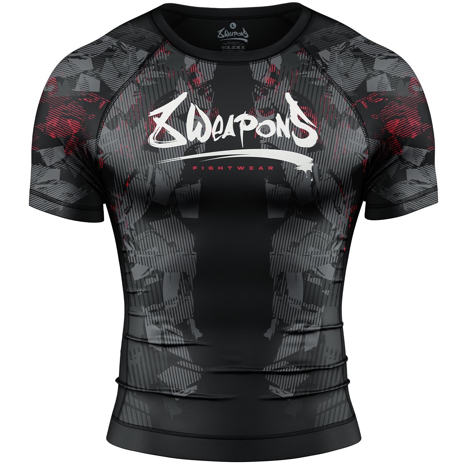 8 WEAPONS Rashguard, S/S, Hit 2.0, black-red, L