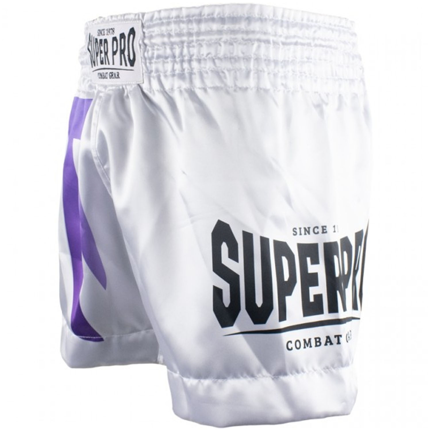 Super Pro Muay Thai Shorts, No Mercy, white, S