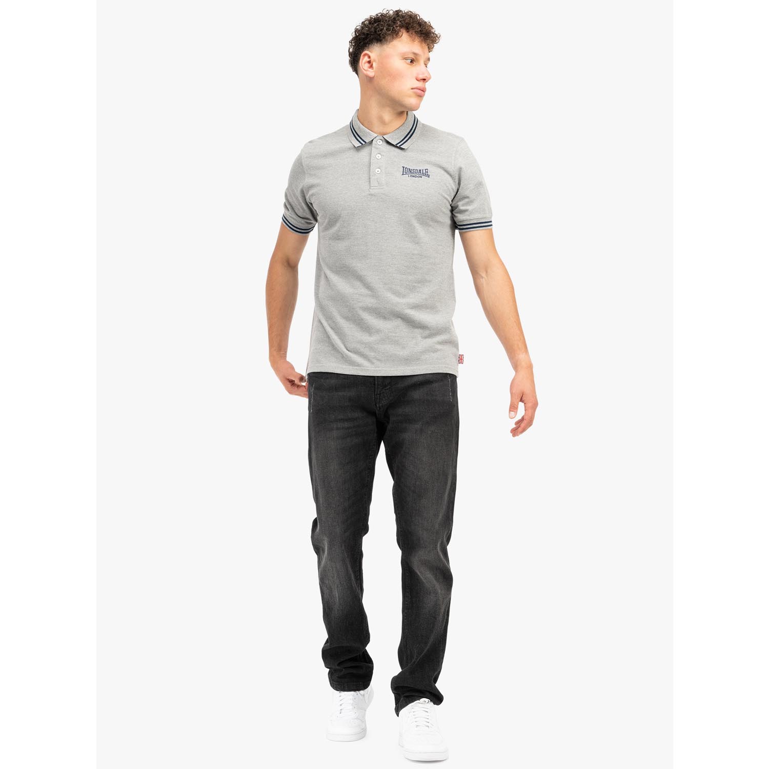Lonsdale Polo Shirt, Markham, grey, M
