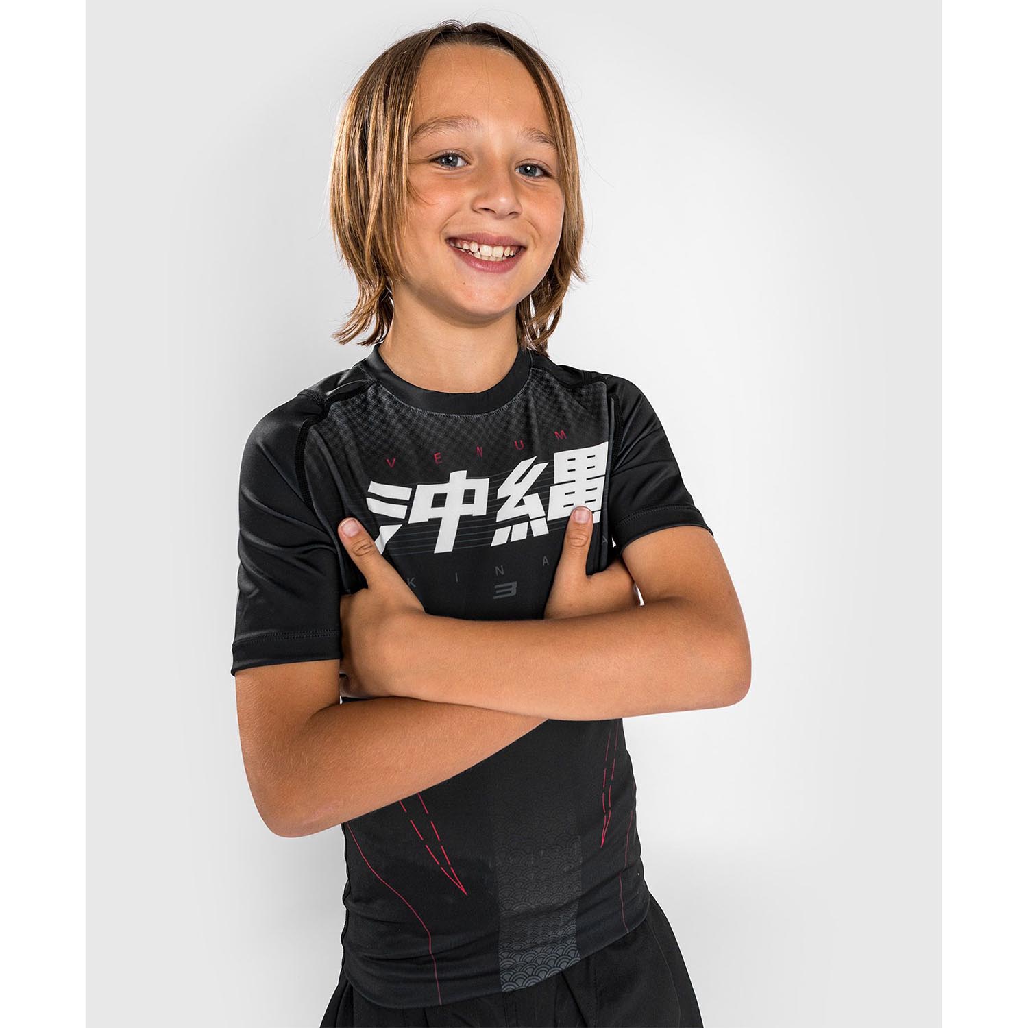 VENUM Rashguard, S/S, Kinder, Okinawa 3.0, schwarz-rot, 12 J