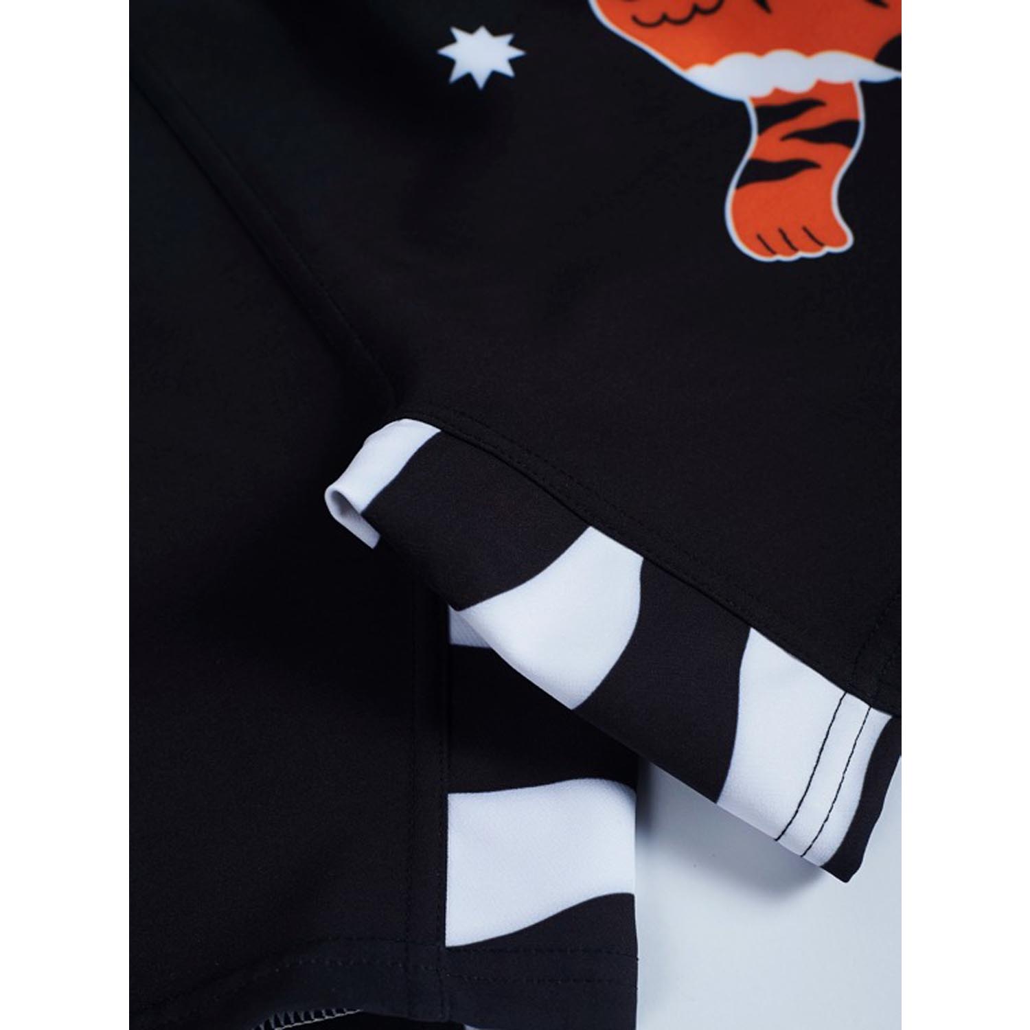 MANTO MMA Fight Shorts, Kids, Tiger's Tail, black-orange, XXL