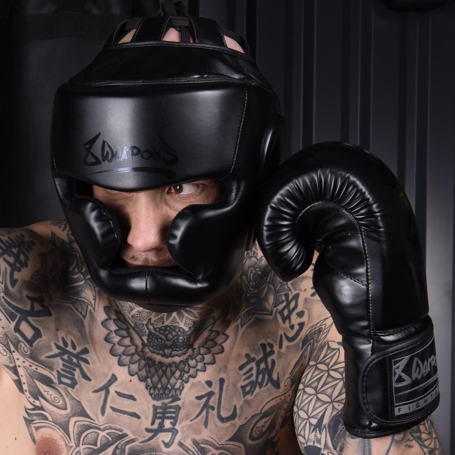 8 WEAPONS Head Guard, Unlimited, black-black, L/XL