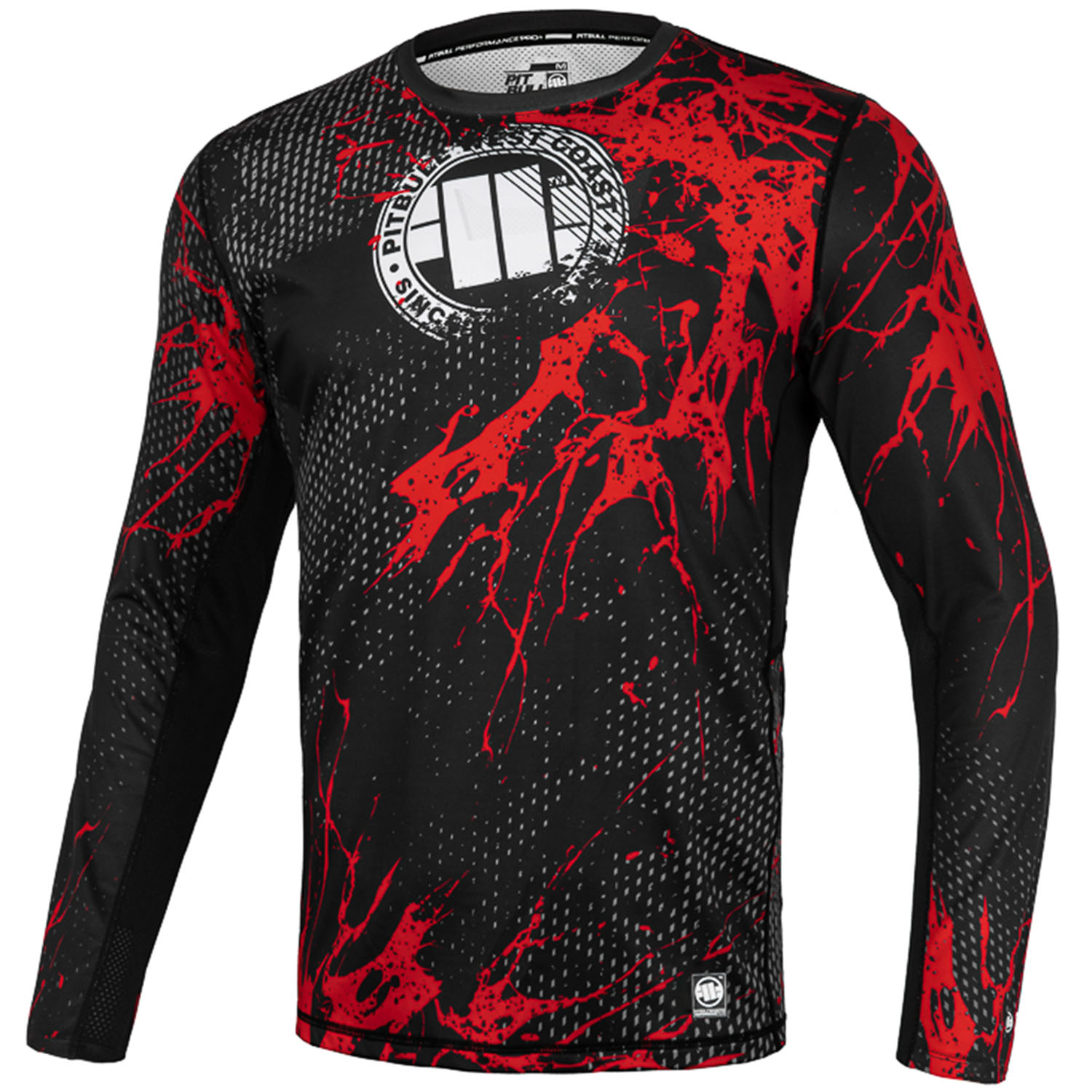 Pit Bull West Coast Rashguard, L/S, Mesh Blood Dog 2, black, S