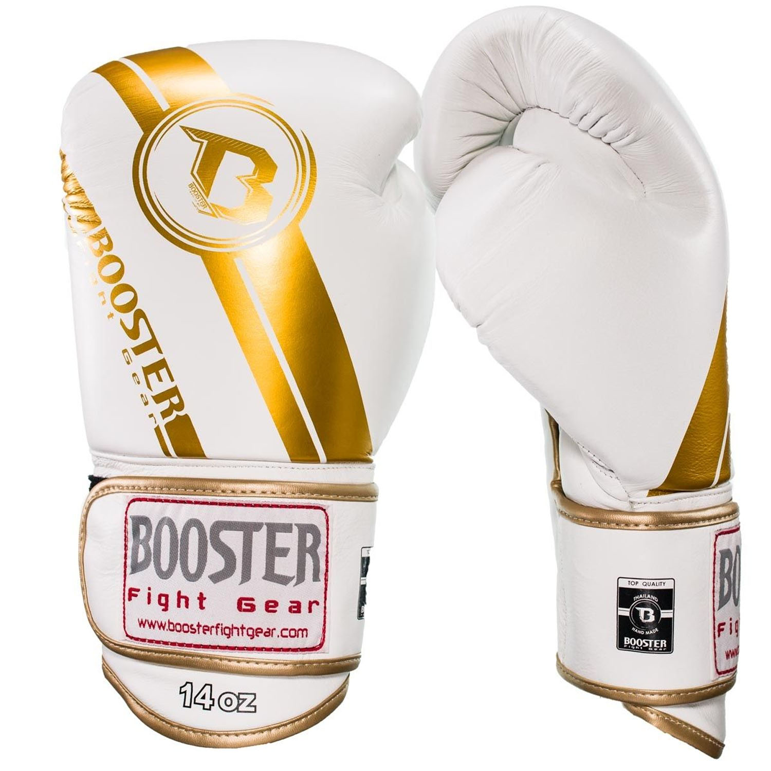 Booster Boxing Gloves, BGL V3, white-gold, 12 Oz