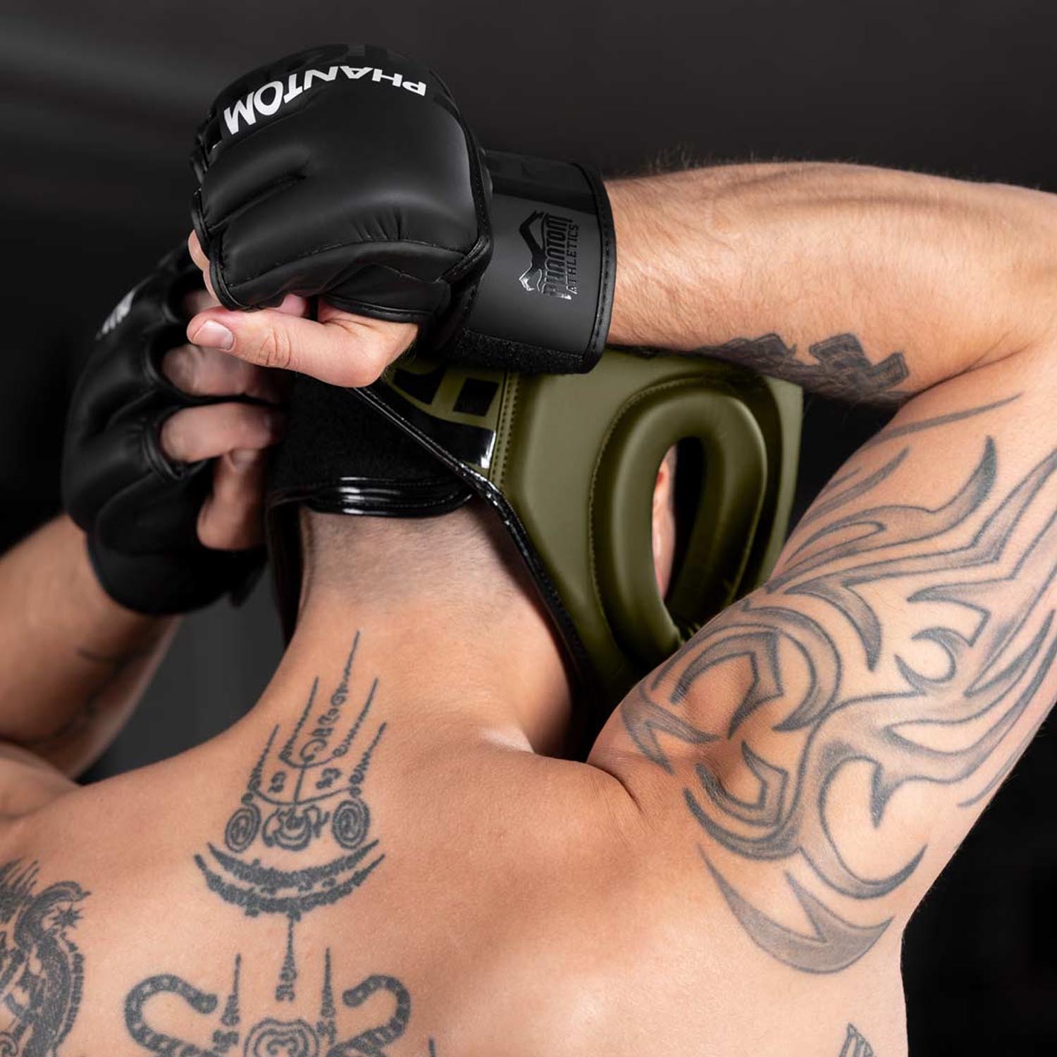 Phantom Athletics Headguard, Apex, Full Face, army