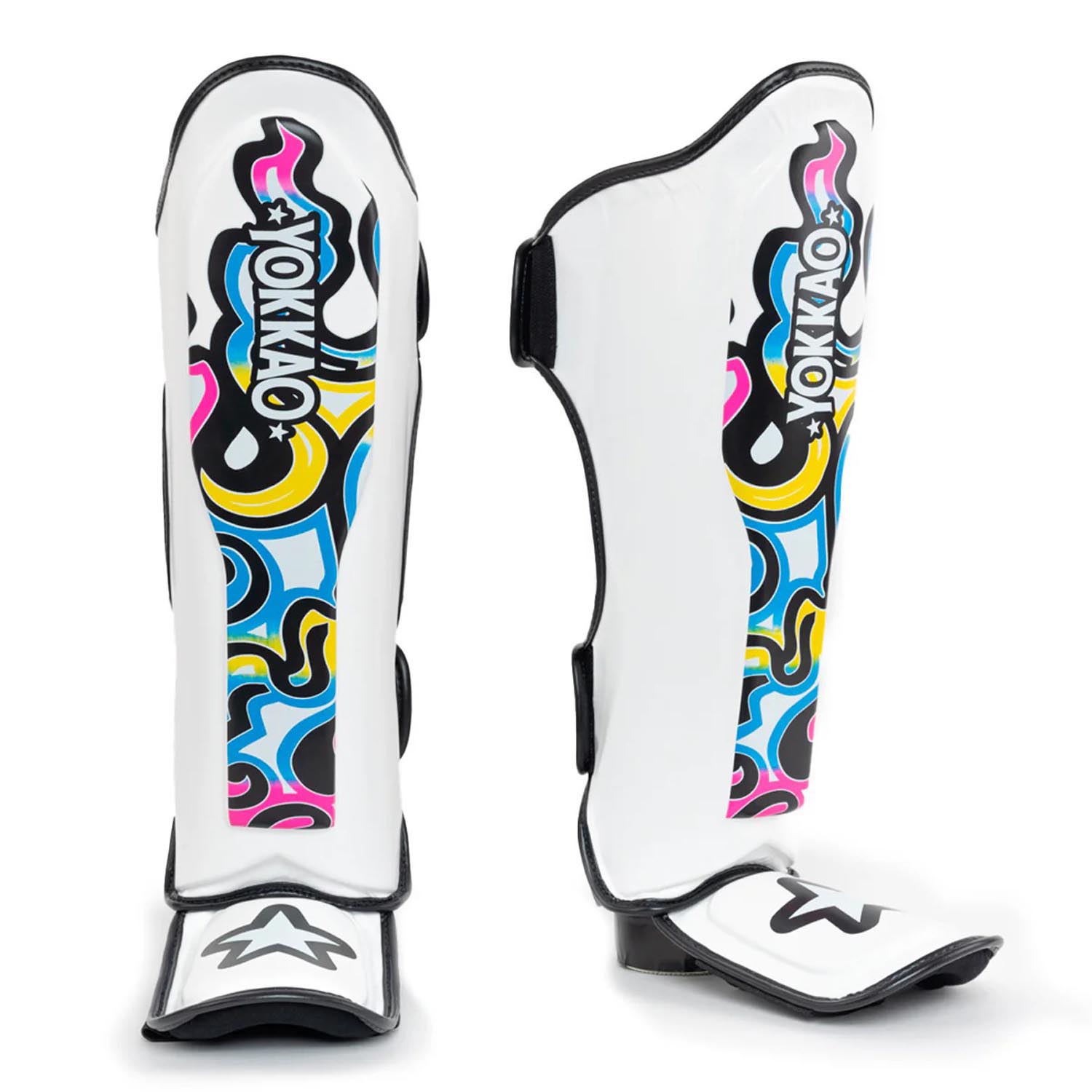 YOKKAO Shinguards, Flames, white, L