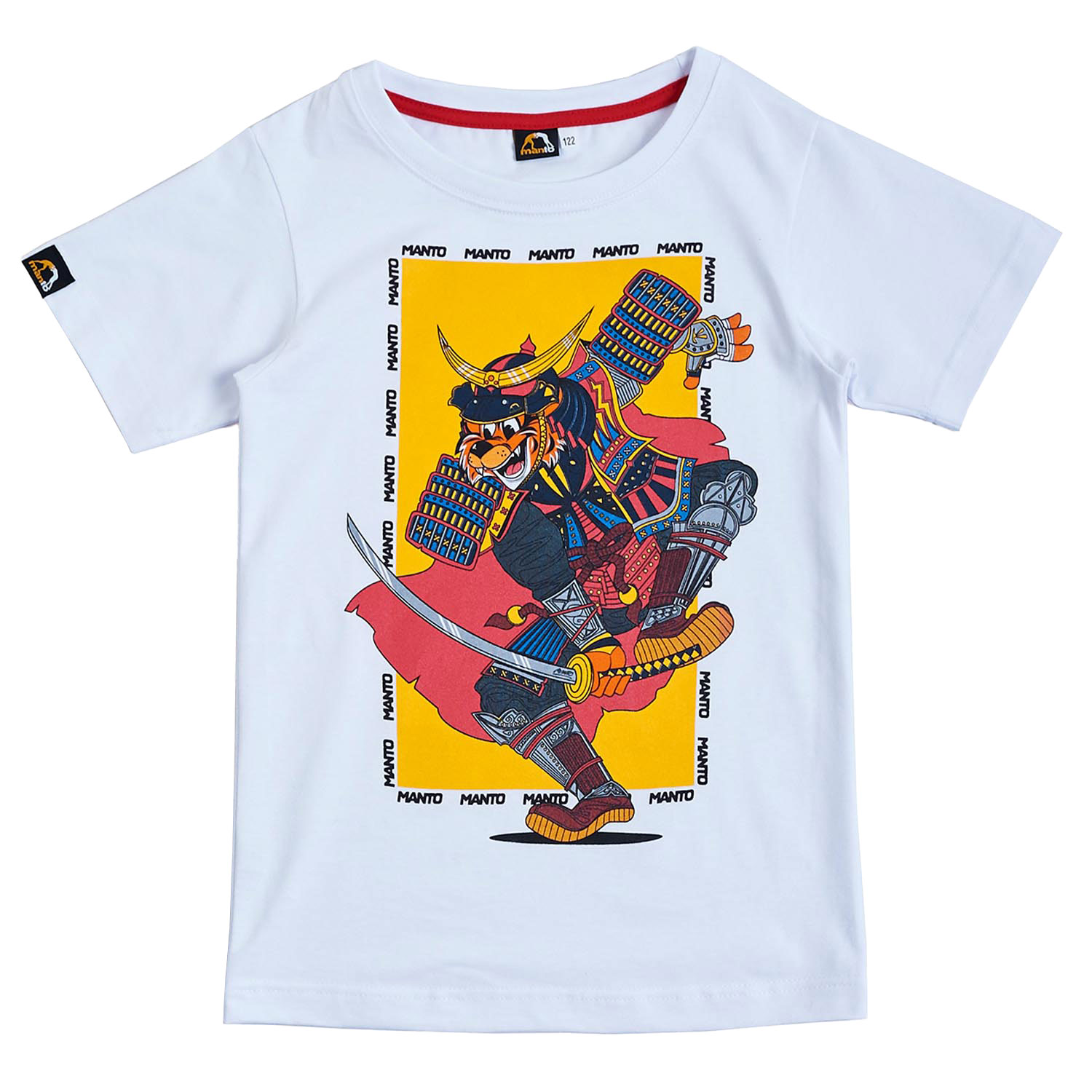 MANTO T-Shirt, Kinder, Samuraj, weiß, 146