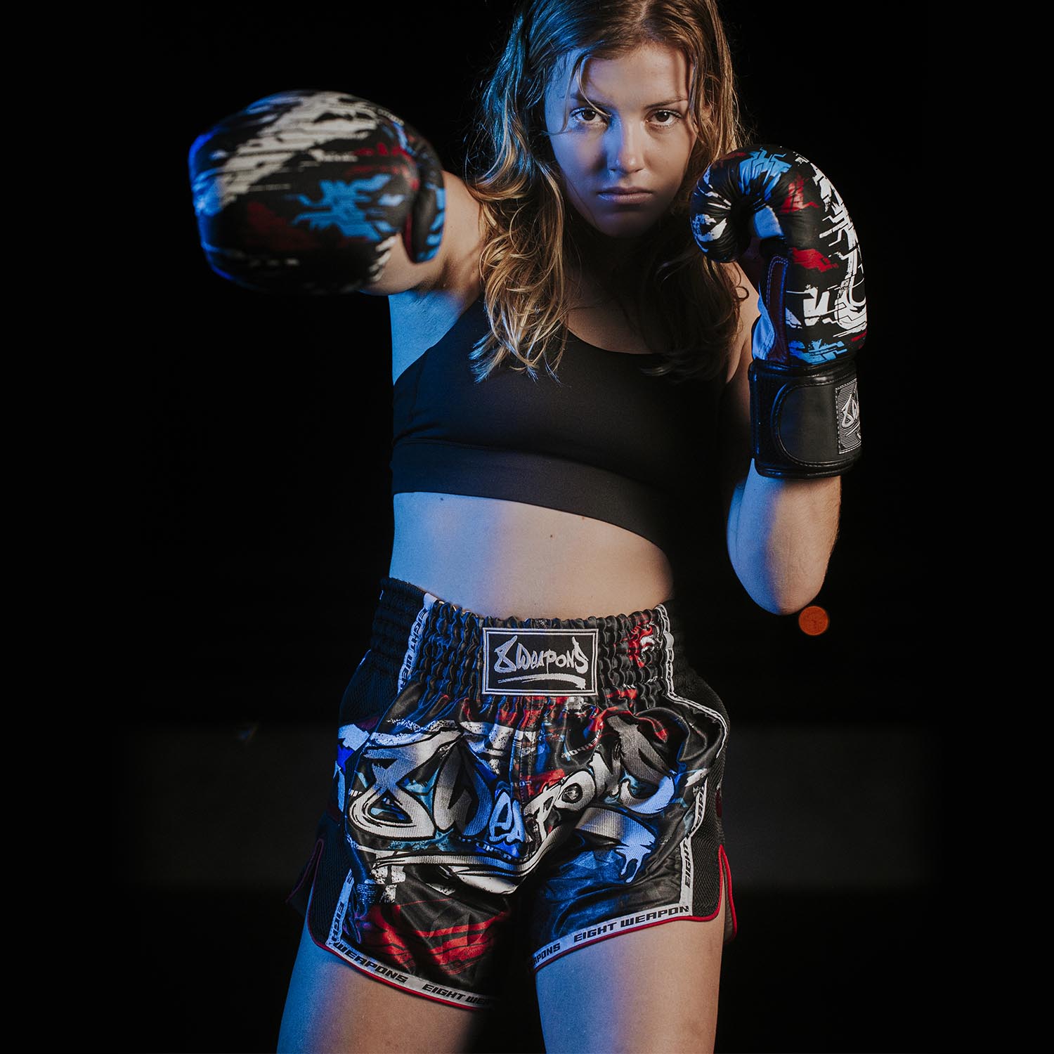 8 WEAPONS Muay Thai Shorts, Cut like a Blade 2.0, black, M