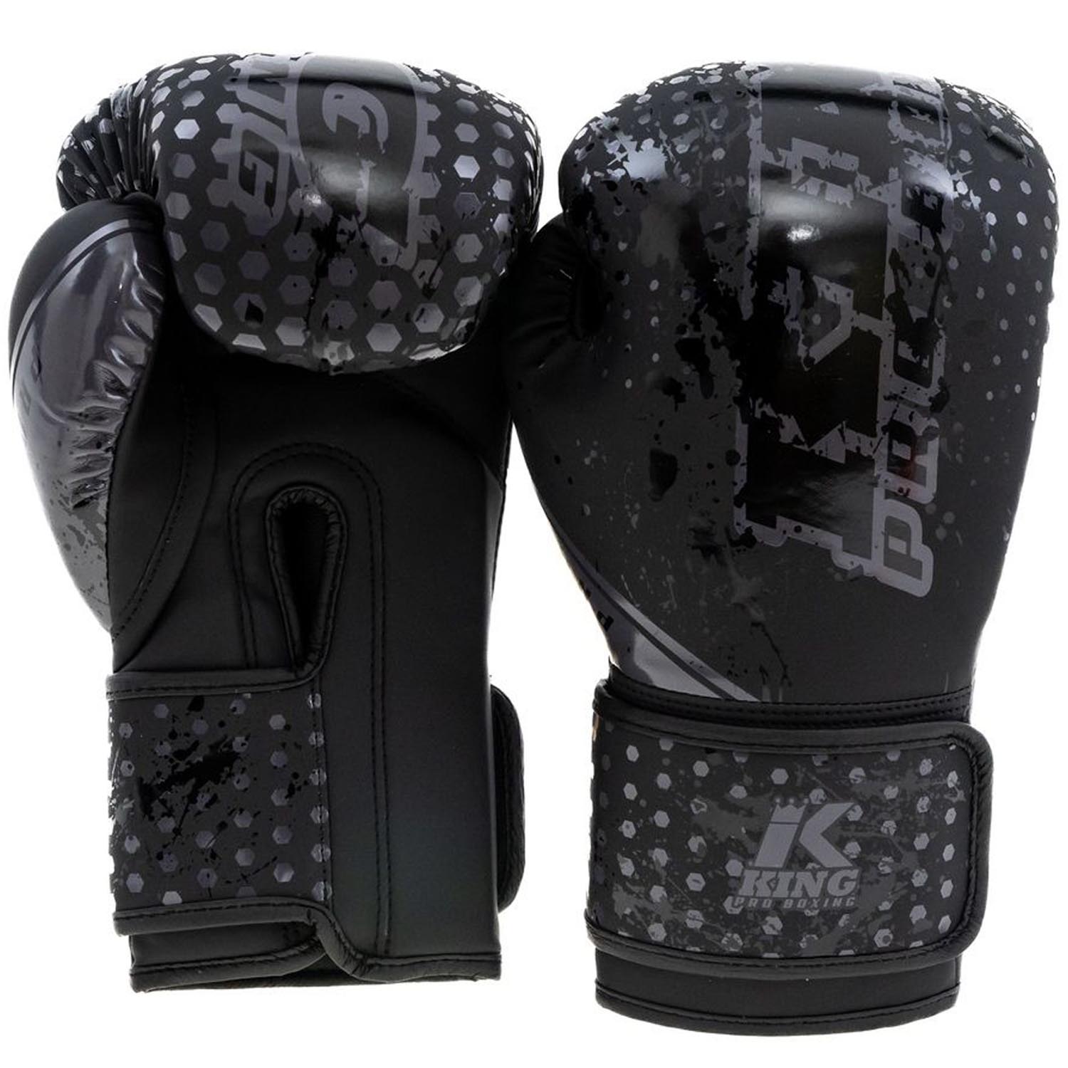 KING PRO BOXING Boxing Gloves, Hexagon 1, black-grey, 6 Oz