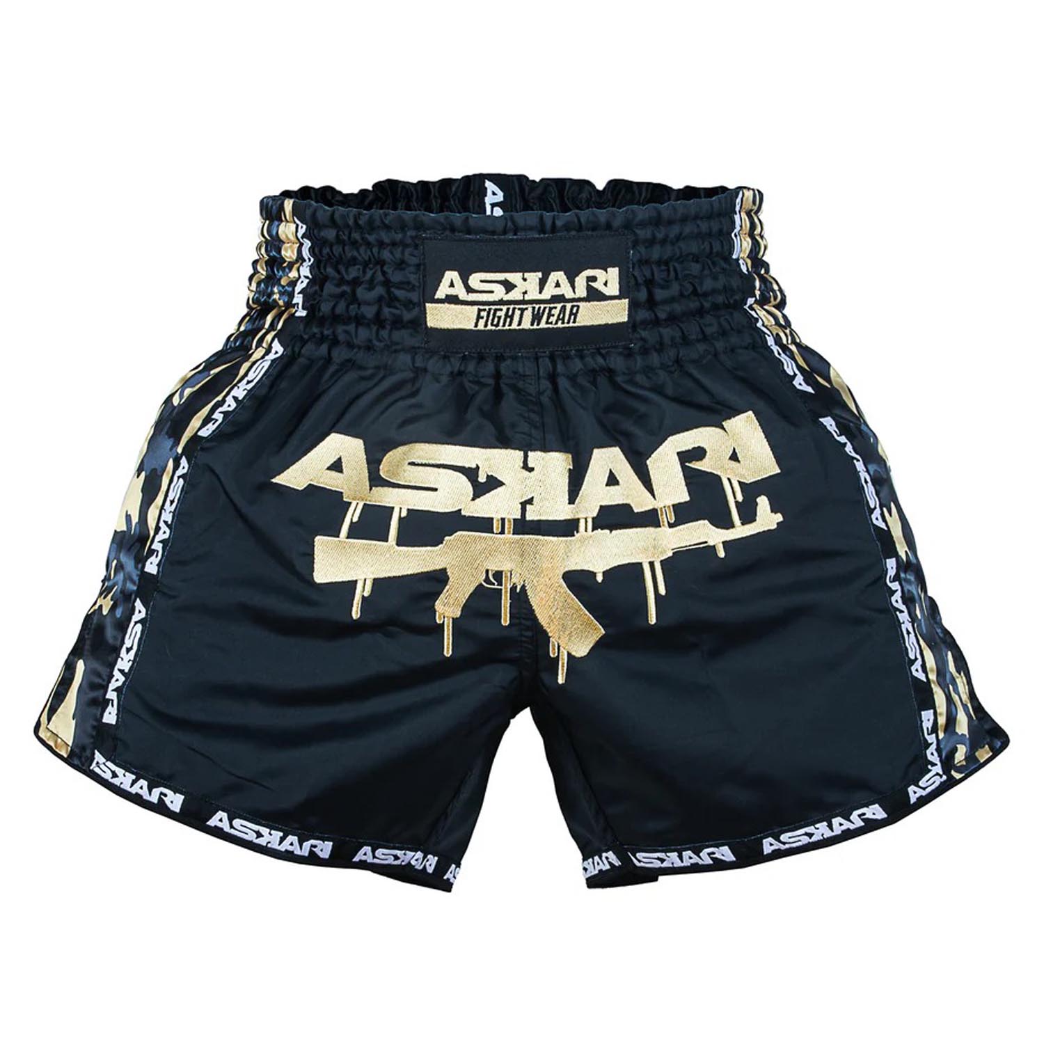 ASKARI Muay Thai Shorts, Dahab, black-gold, XXL