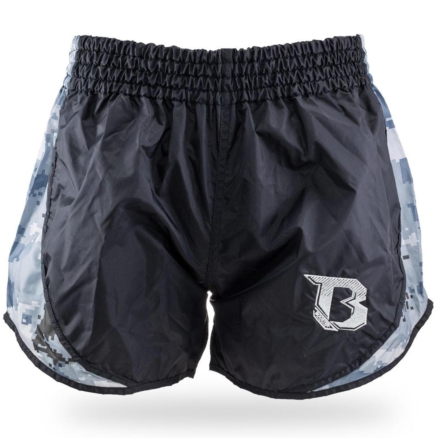 Booster Muay Thai Shorts Kids, Retro Hybrid, camo grey, XXS