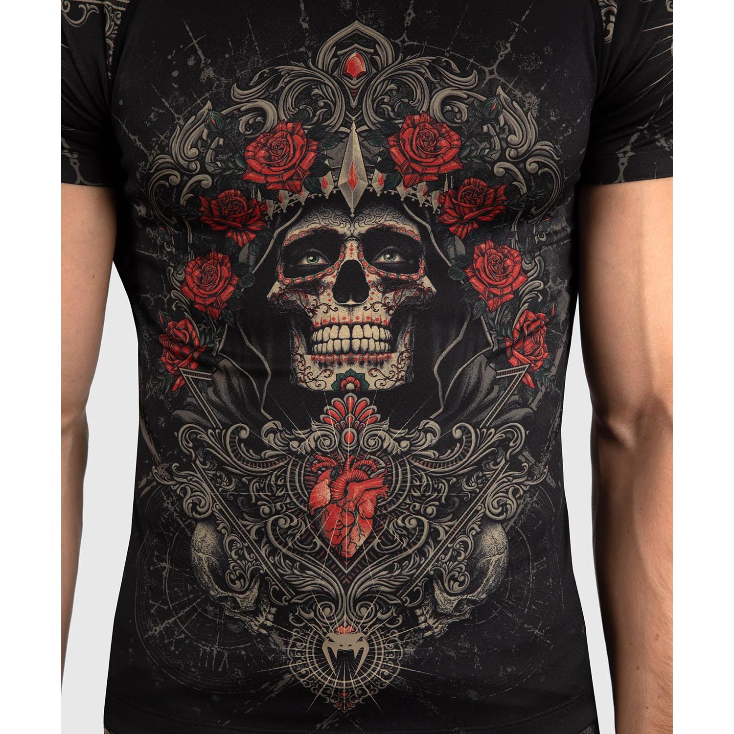 VENUM Rashguard, S/S, Santa Muerte 5.0, black-gold, XL