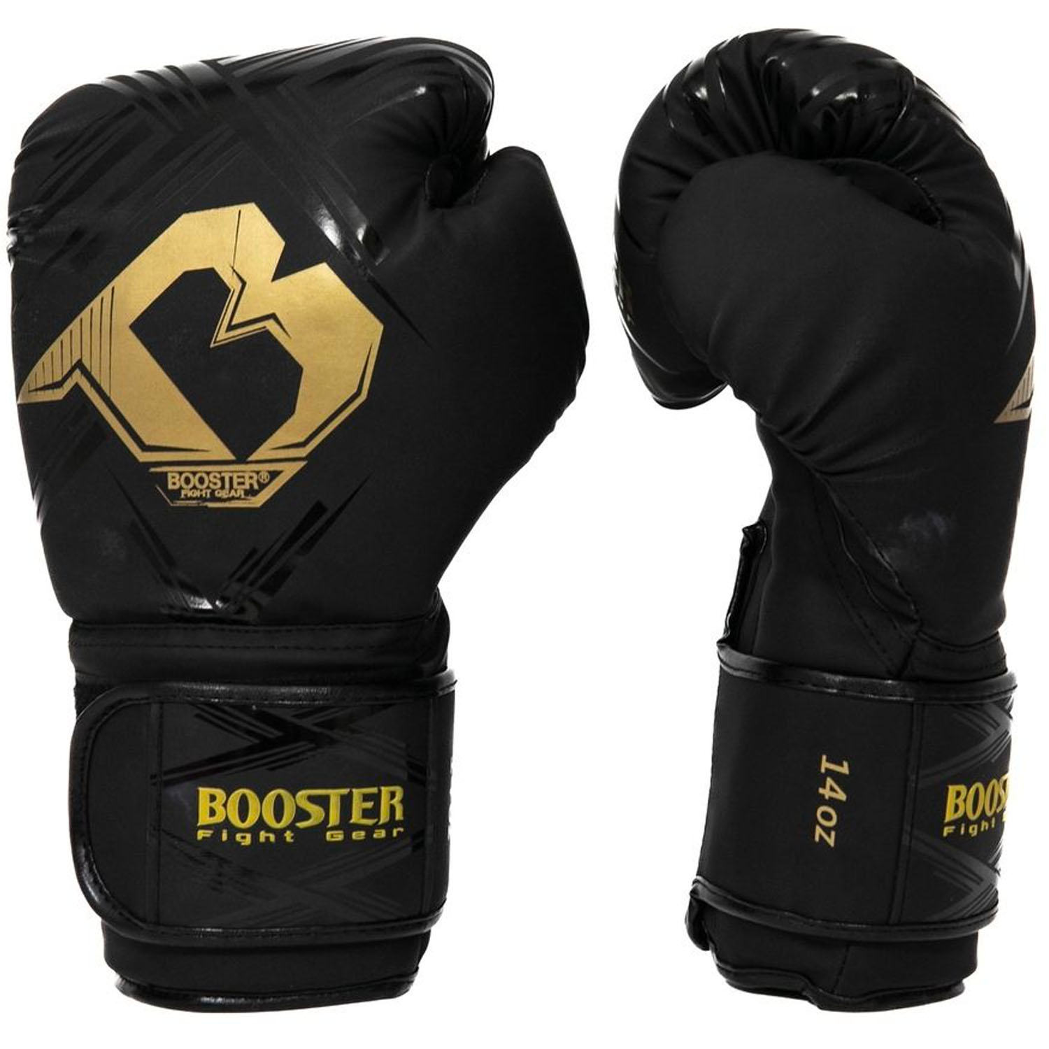 Booster Boxing Gloves, Alpha, black-gold 14 Oz