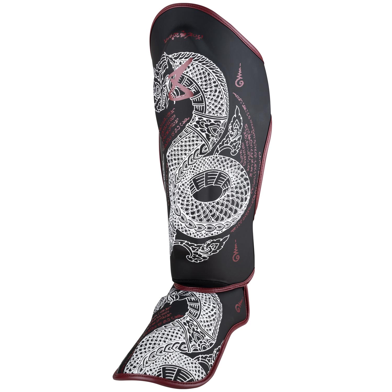 8 WEAPONS Shinguards, Sak Yant Naga, black, S