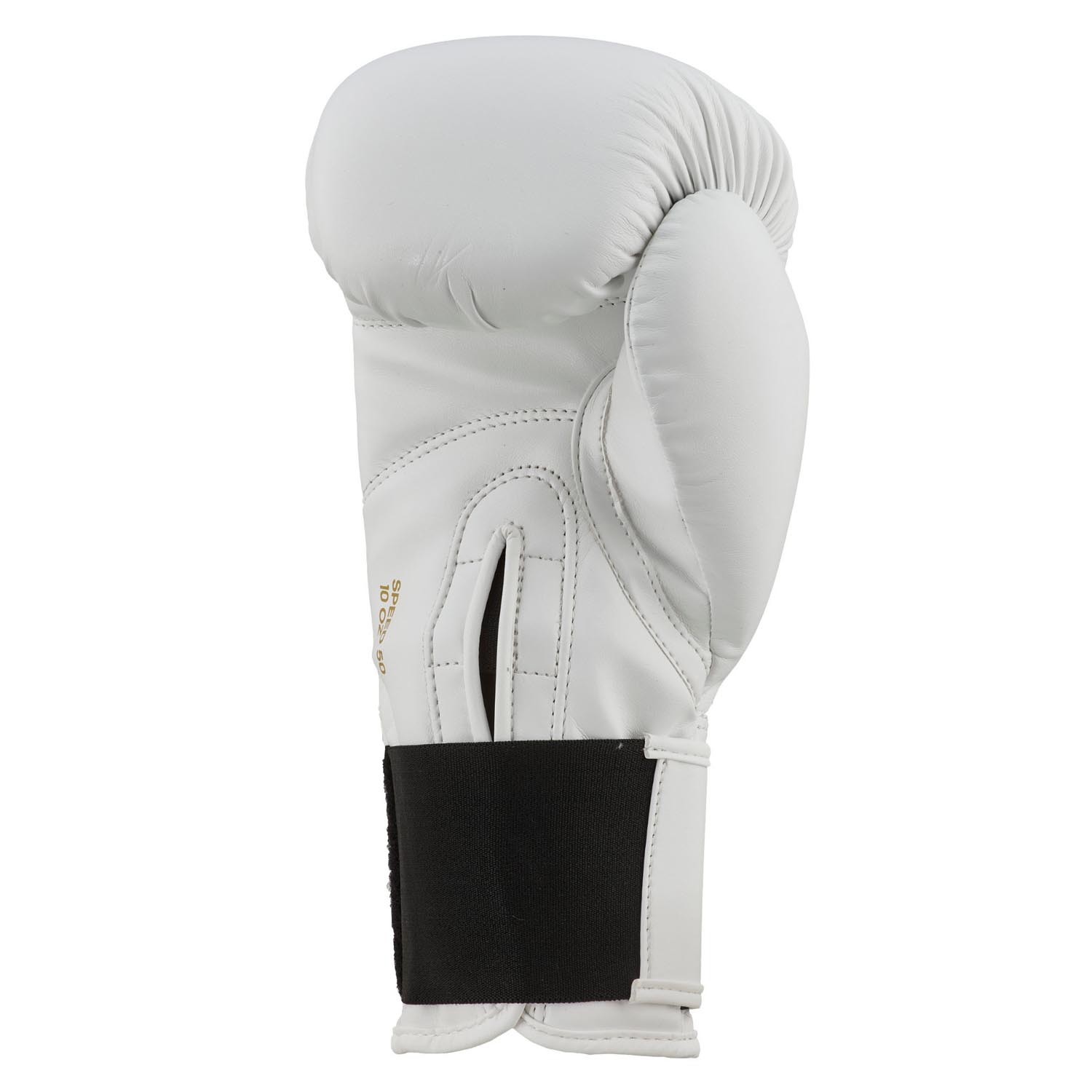 adidas Boxing Gloves, Kids, Speed 50, white-gold, 8 Oz