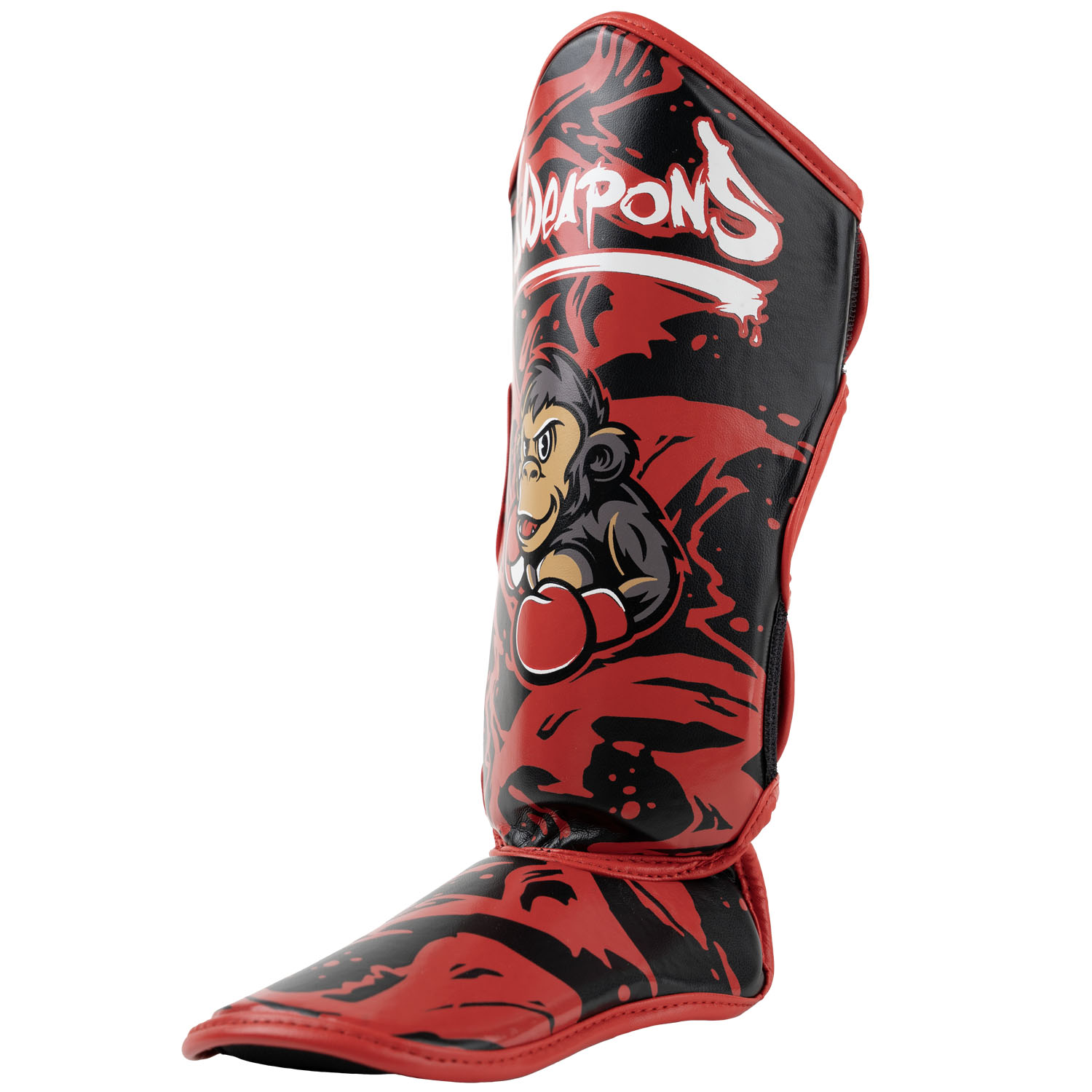 8 WEAPONS Schienbeinschoner, Kinder, Joe, schwarz-rot, S/M