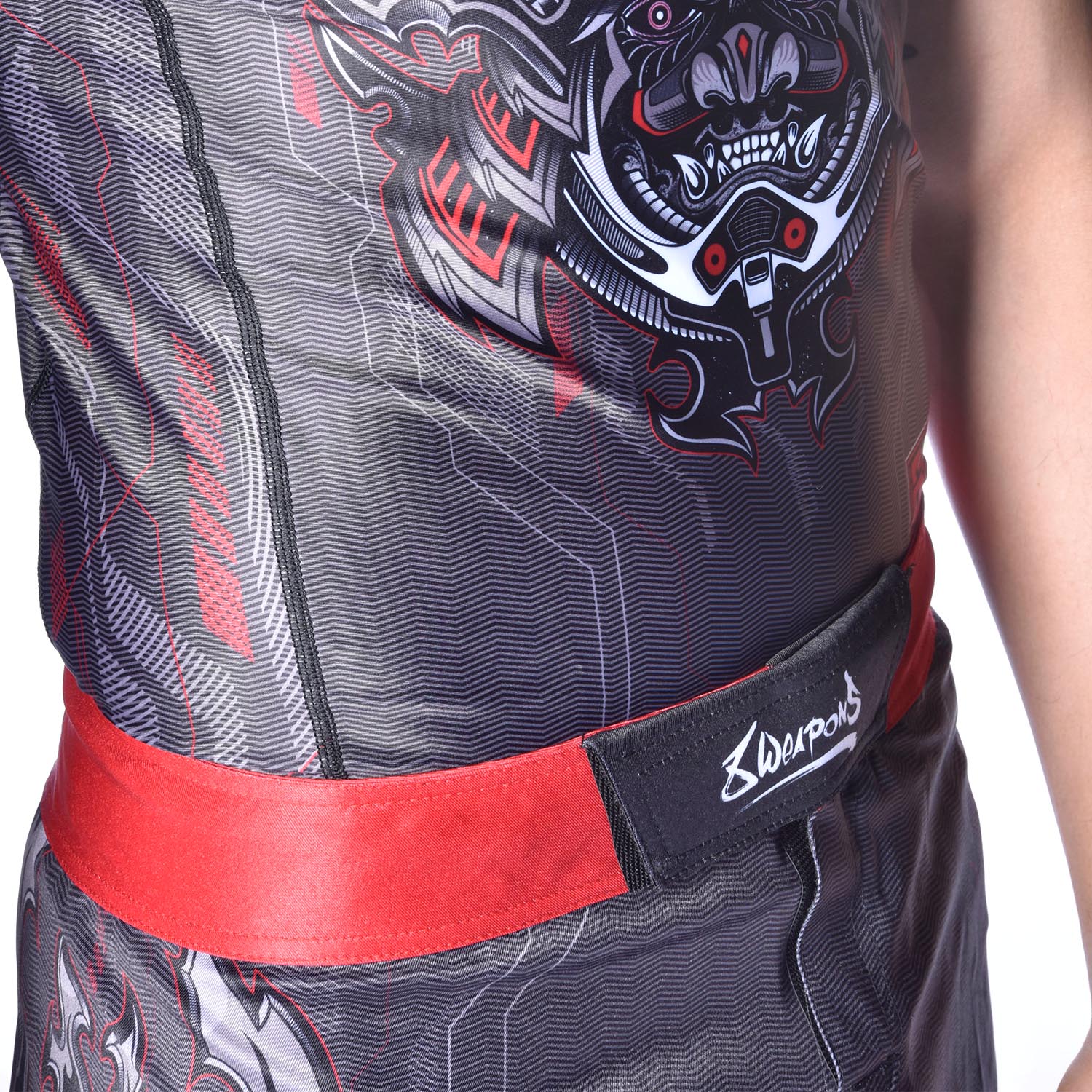 8 WEAPONS Fight Shorts, Samurai 2.0, black-red, XXL