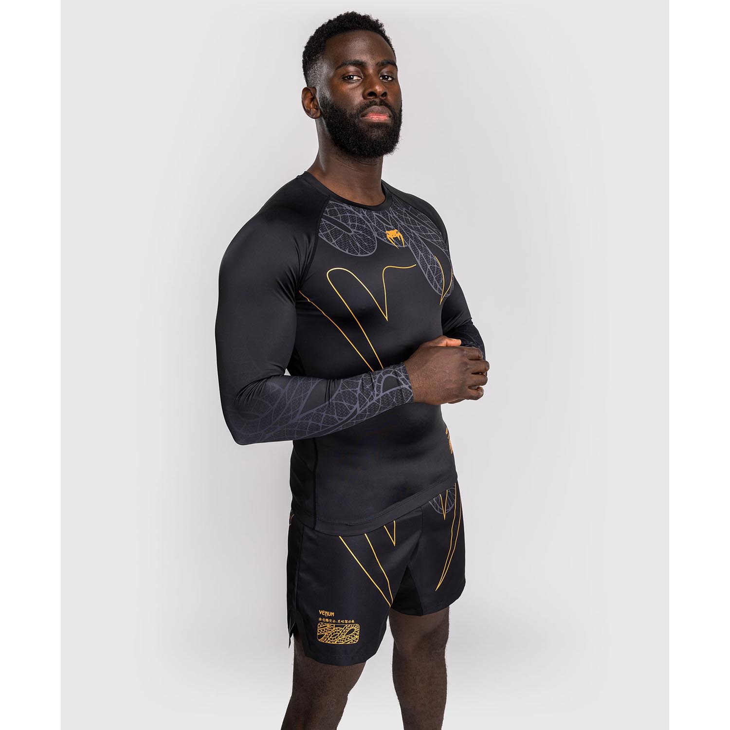 VENUM Rashguard, L/S, Serpenti, black-silver-gold, XXL