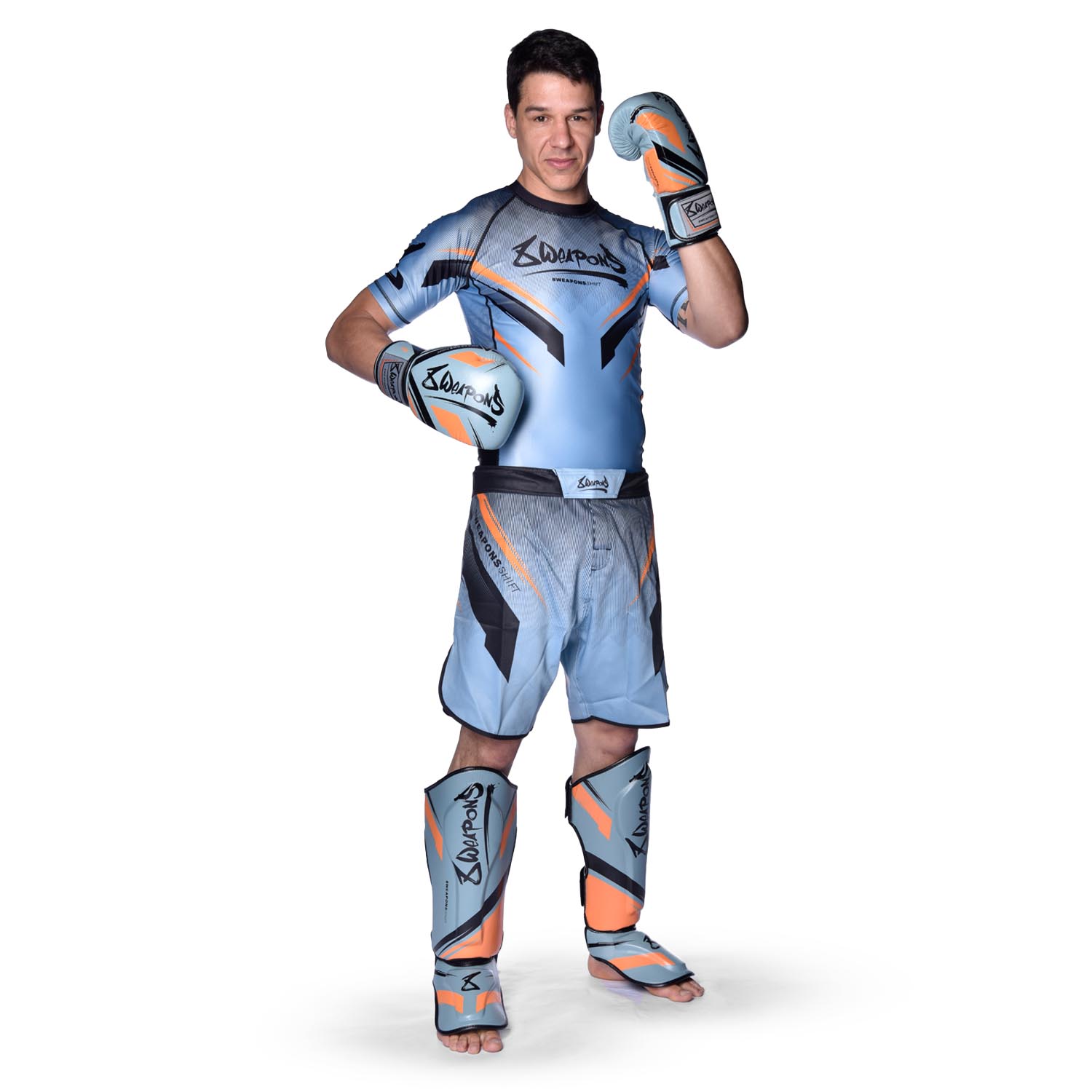 8 WEAPONS Boxing Gloves, Shift, ice-grey-orange, 16 Oz