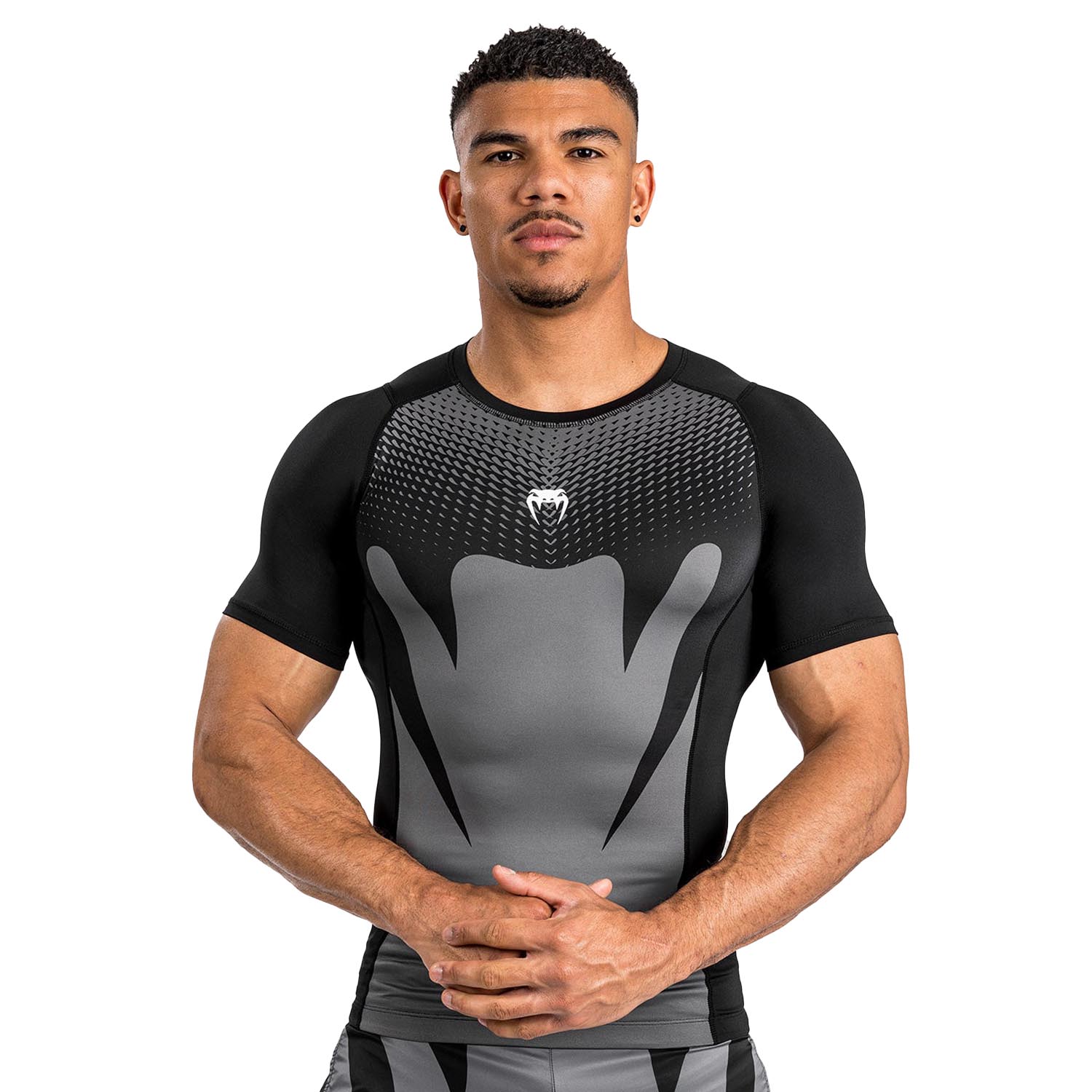 VENUM Rashguard, S/S, Attack, black-grey, XXL