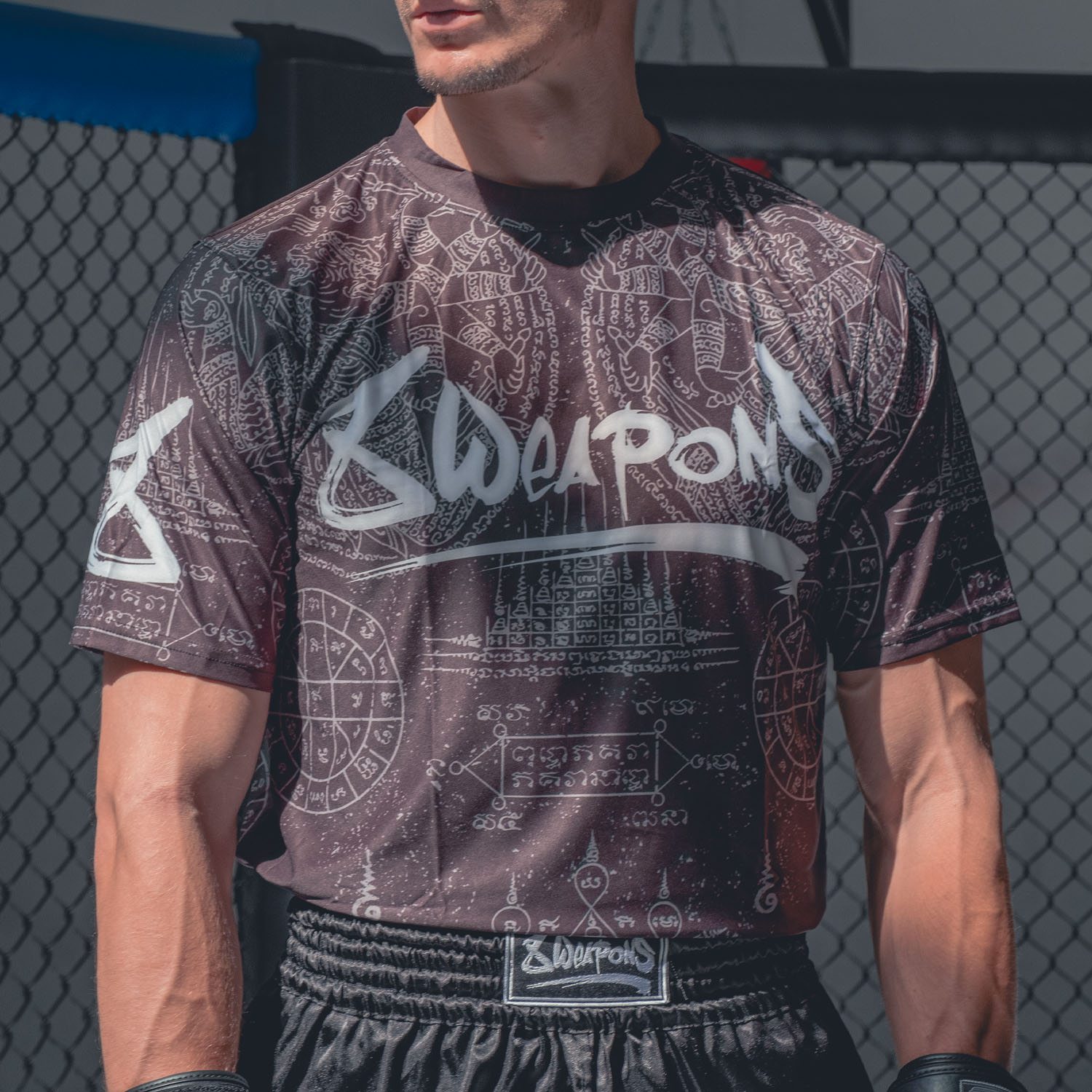 8 WEAPONS Functional T-Shirt, Hanuman Yant, black-grey, L
