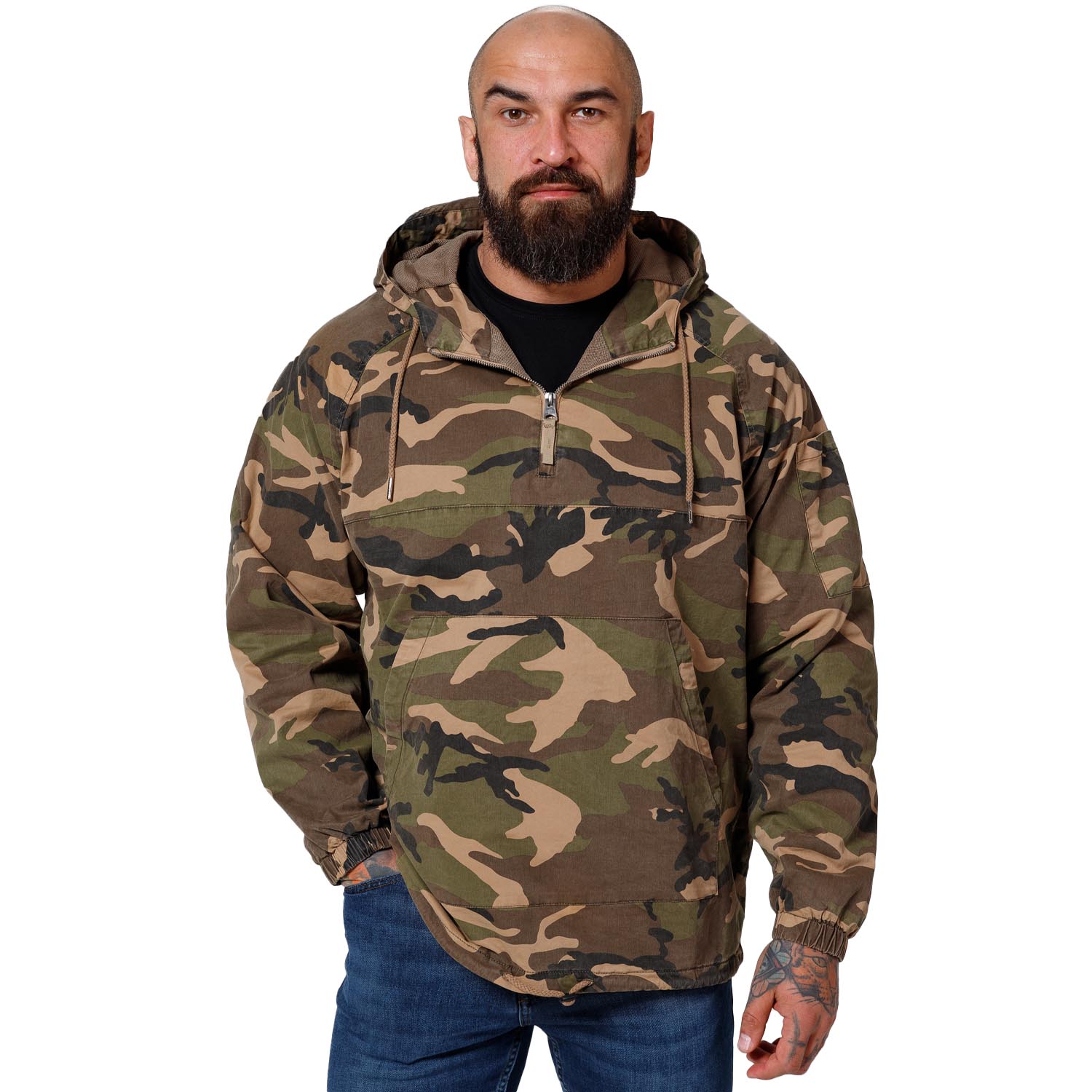 Pit Bull West Coast Jacket, Bassmore, Washed Cotton Hooded, camo, XL