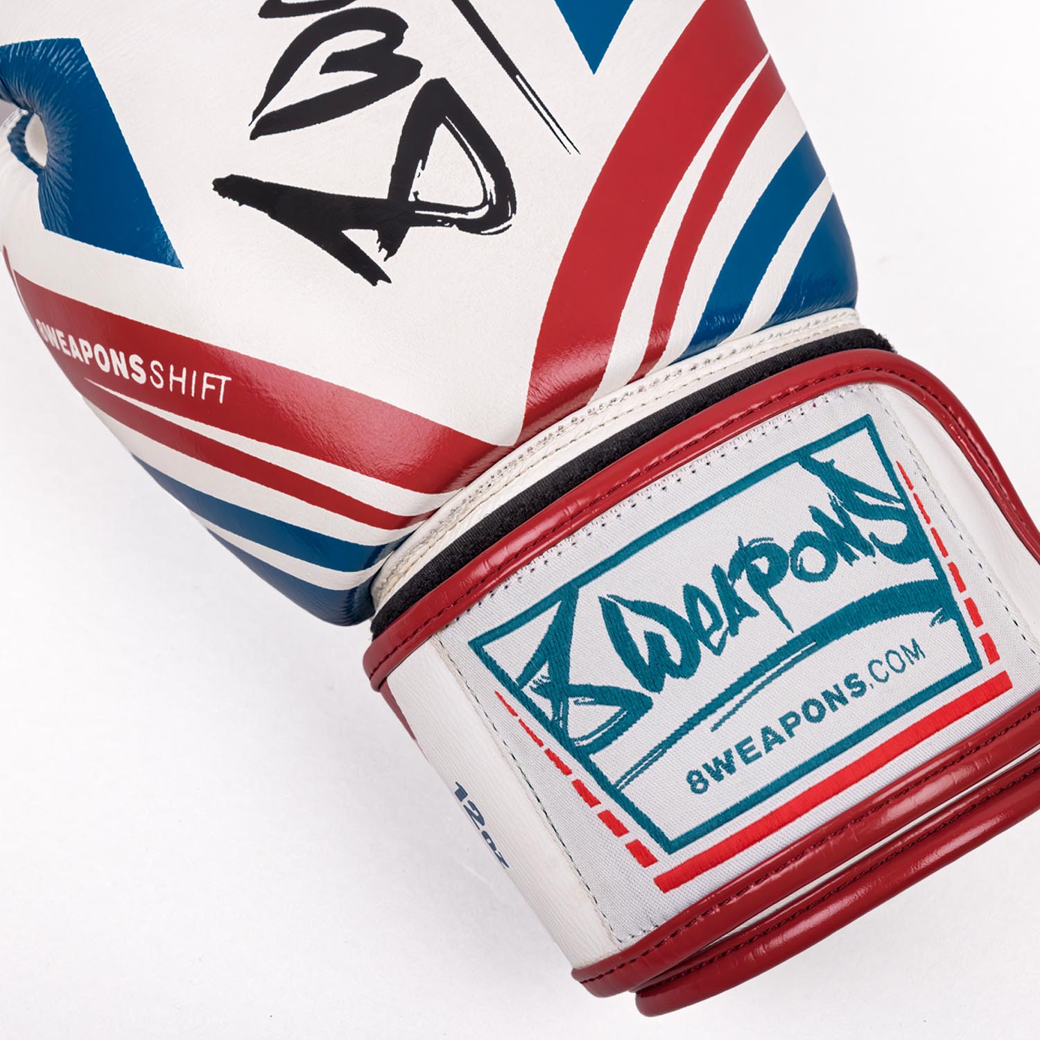 8 WEAPONS Boxing Gloves, Shift, white-navy-red, 16 Oz