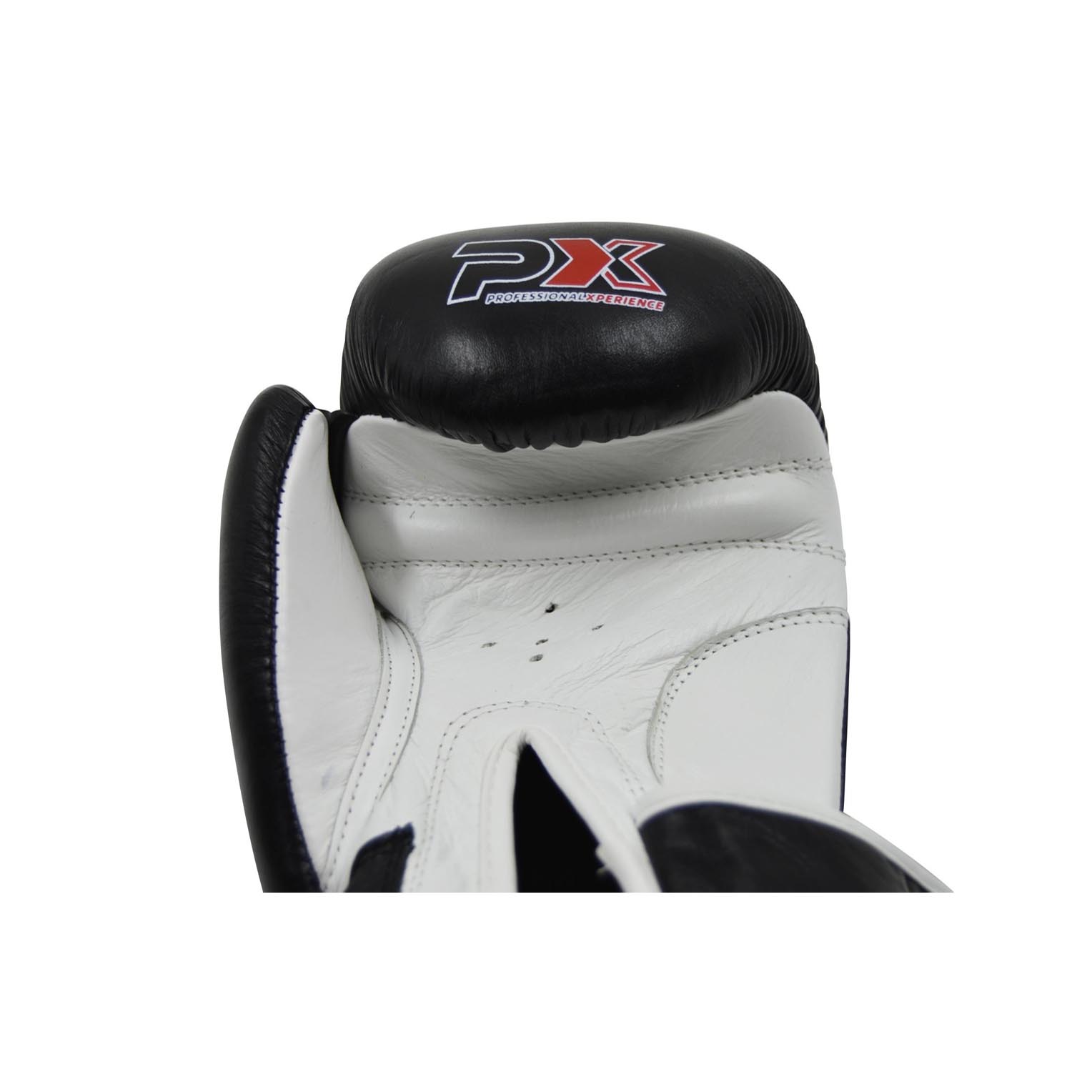 PX Boxing Gloves, PX, black-white, 16 Oz
