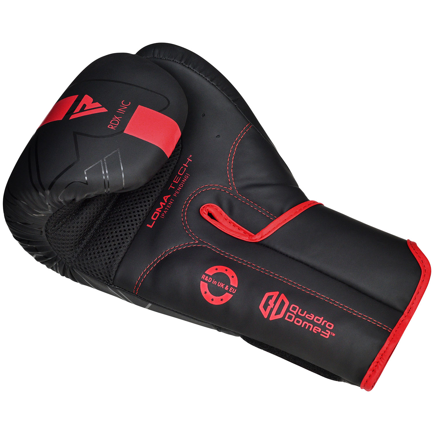 RDX Boxing Gloves, Kara Series F6, black-red, 14 Oz