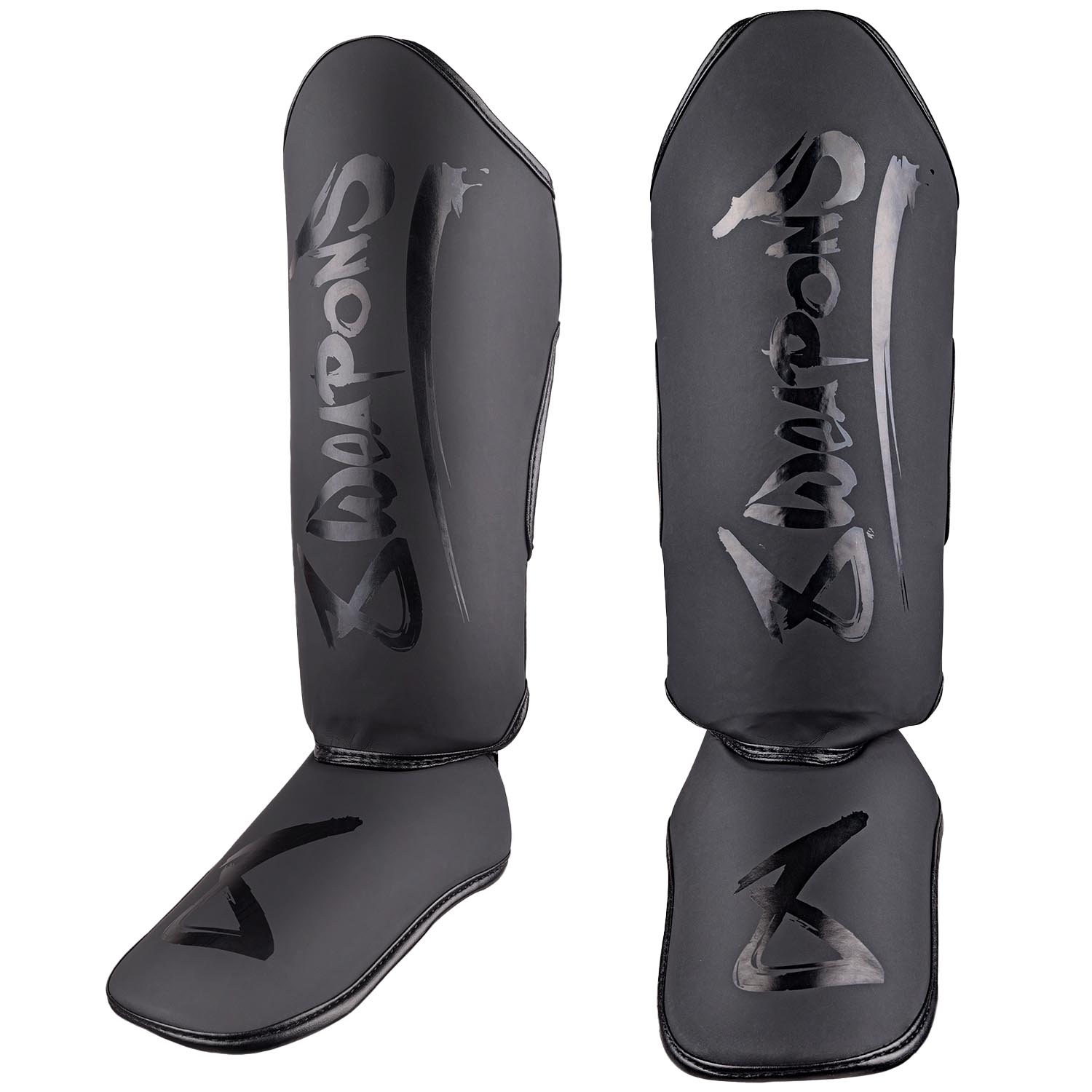 8 WEAPONS Shin Guards, Kids, Unlimited 2.0, black-black, L/XL