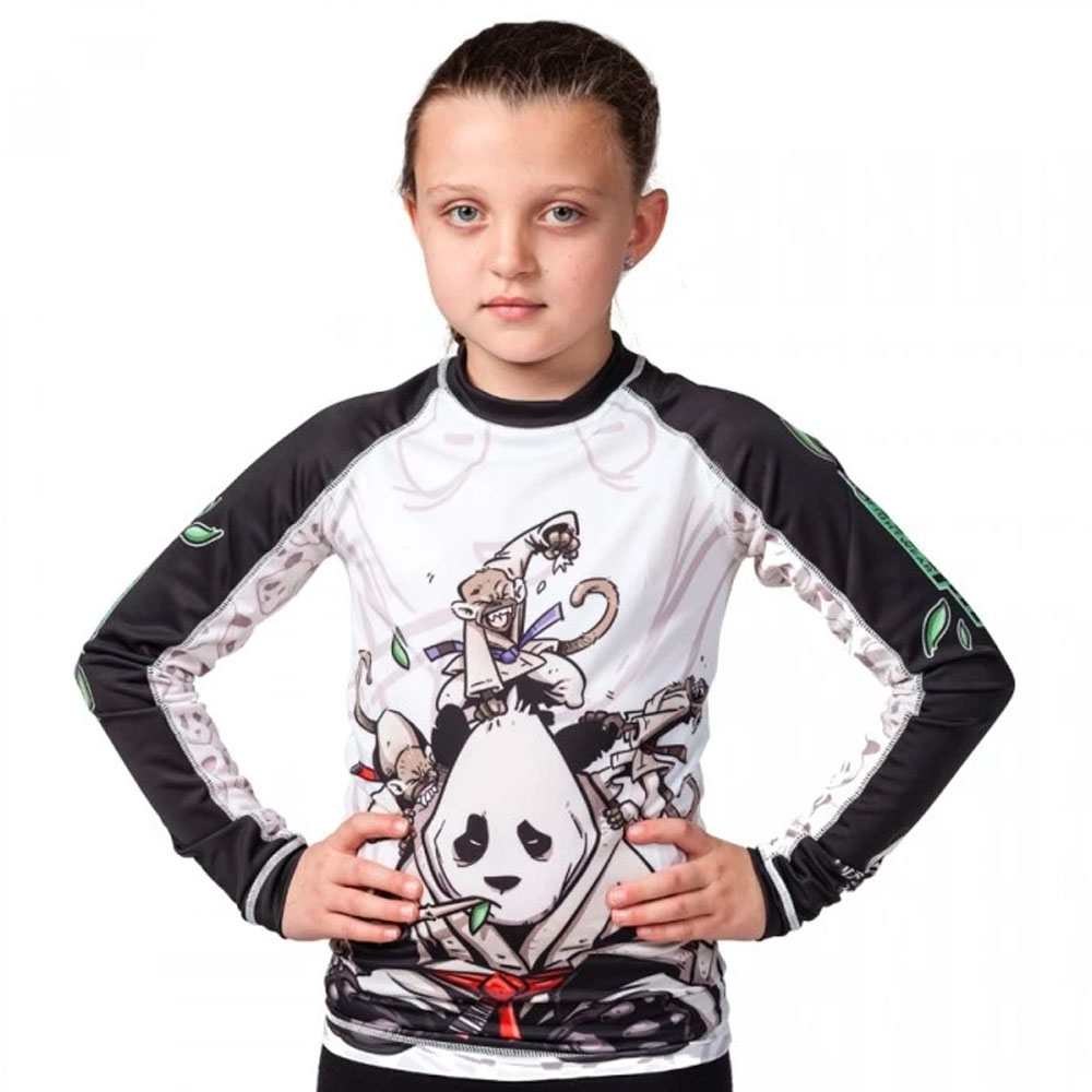 Tatami Rashguard, L/S, Kinder, Gentle Panda, L