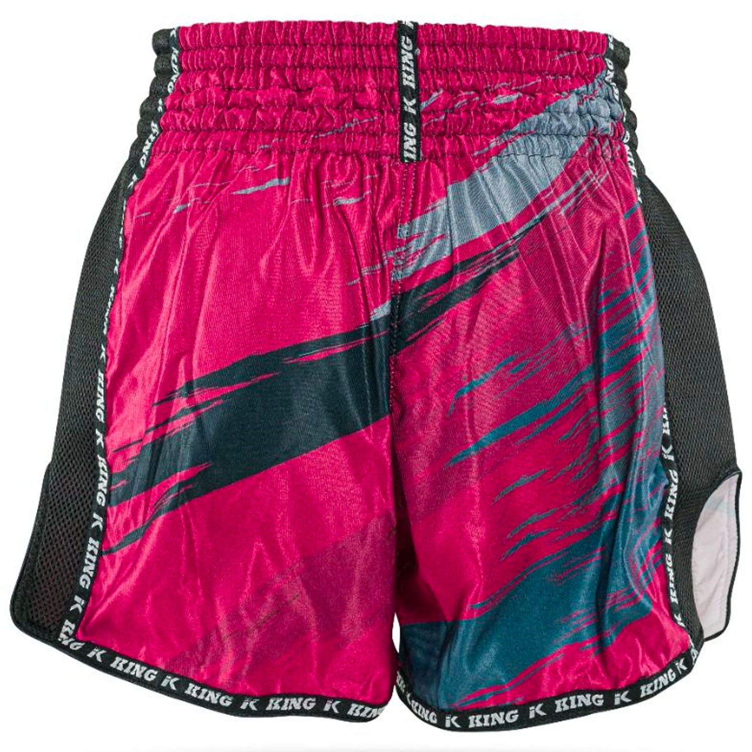 KING PRO Boxing Muay Thai Shorts, Storm 3, schwarz-pink, S