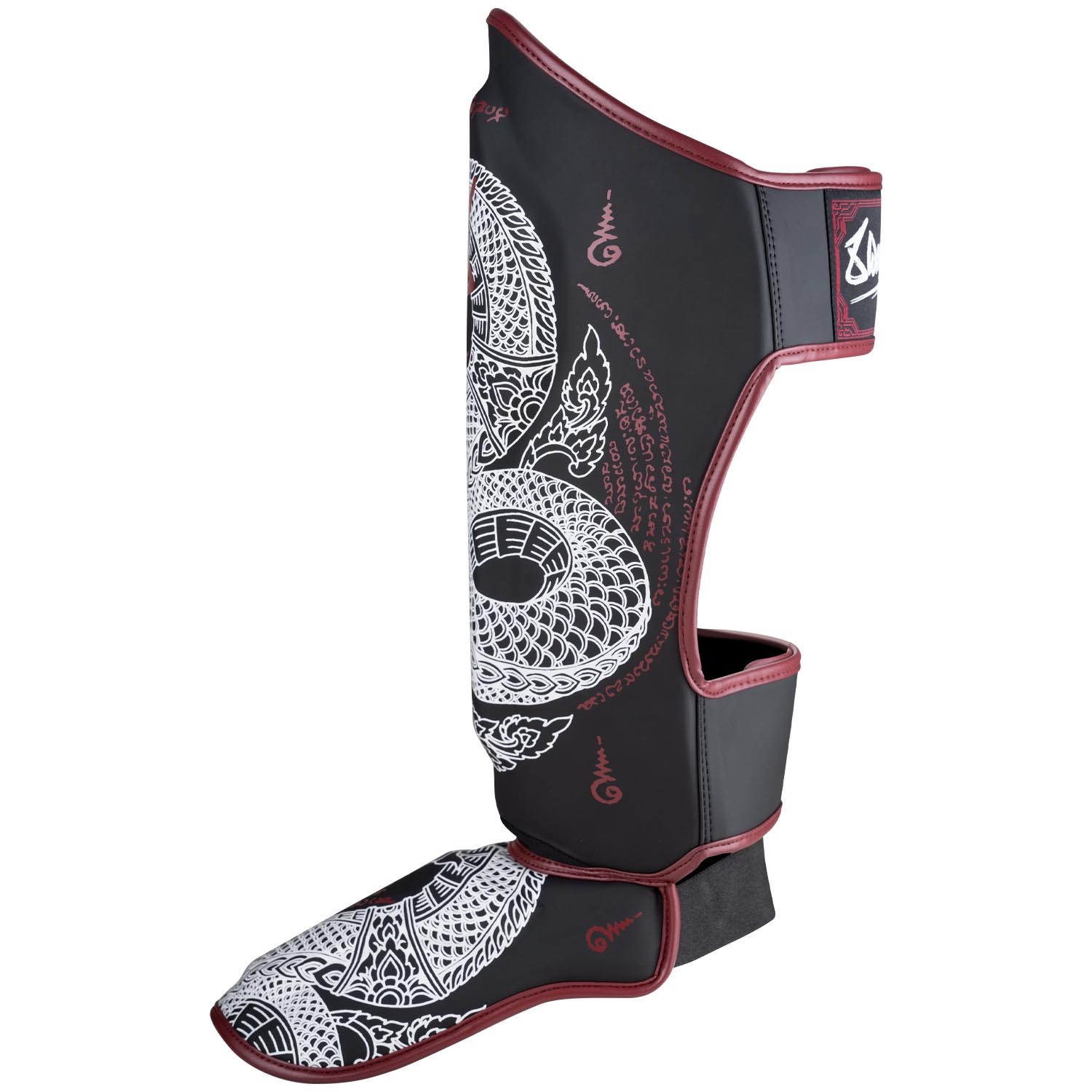 8 WEAPONS Shinguards, Sak Yant Naga, black, S
