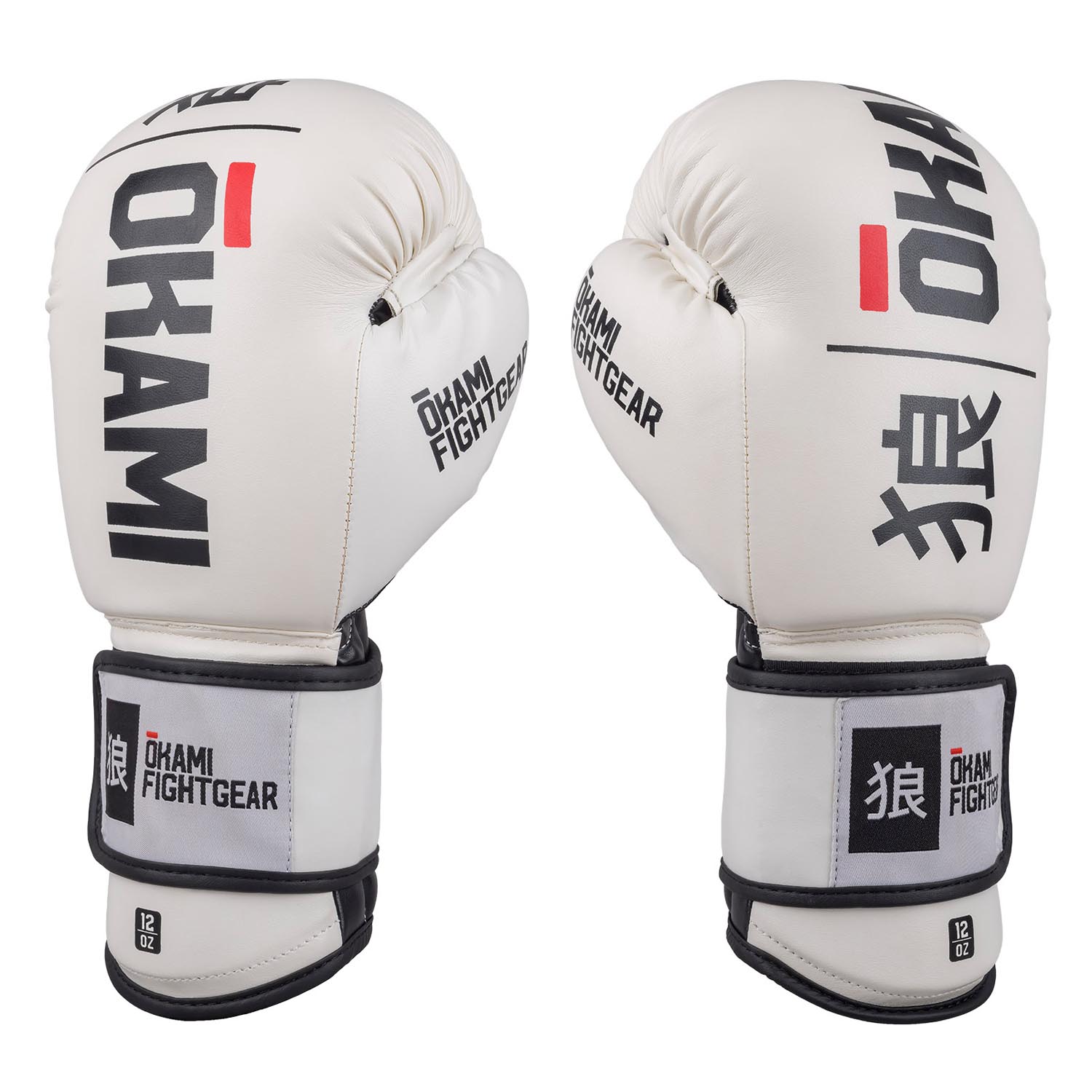 OKAMI Boxing Gloves, Rumble, white-black, 10 Oz