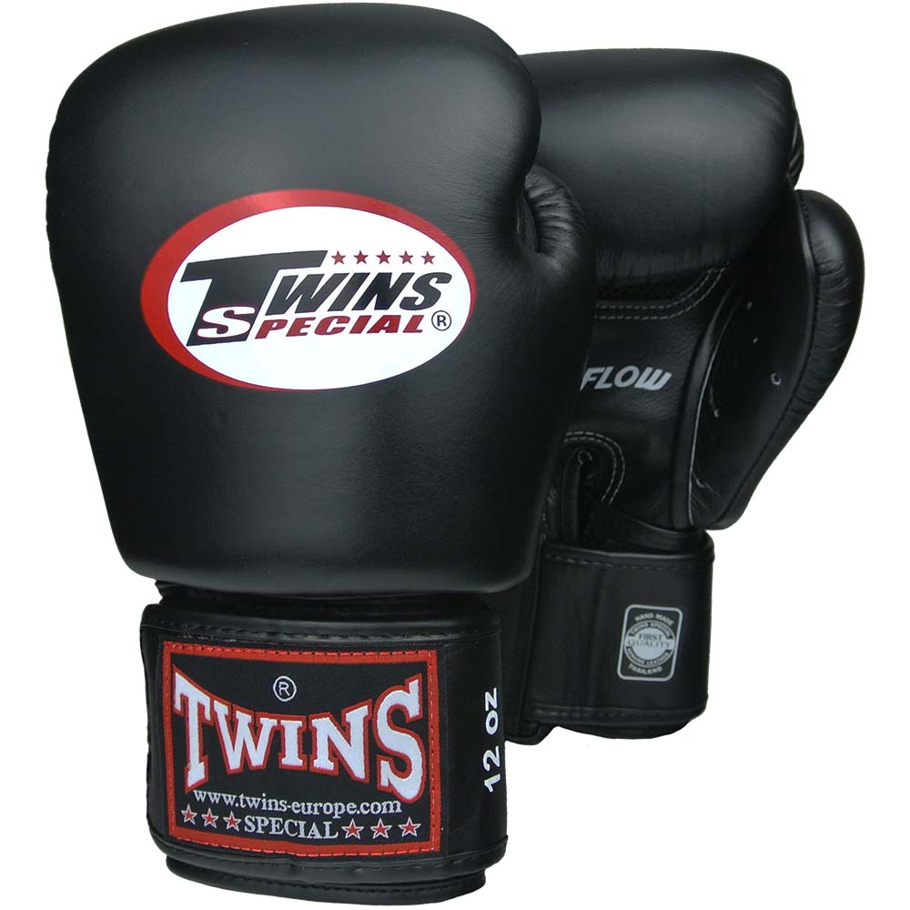 TWINS Special Boxing Gloves, leather, AIR, black, 10 Oz