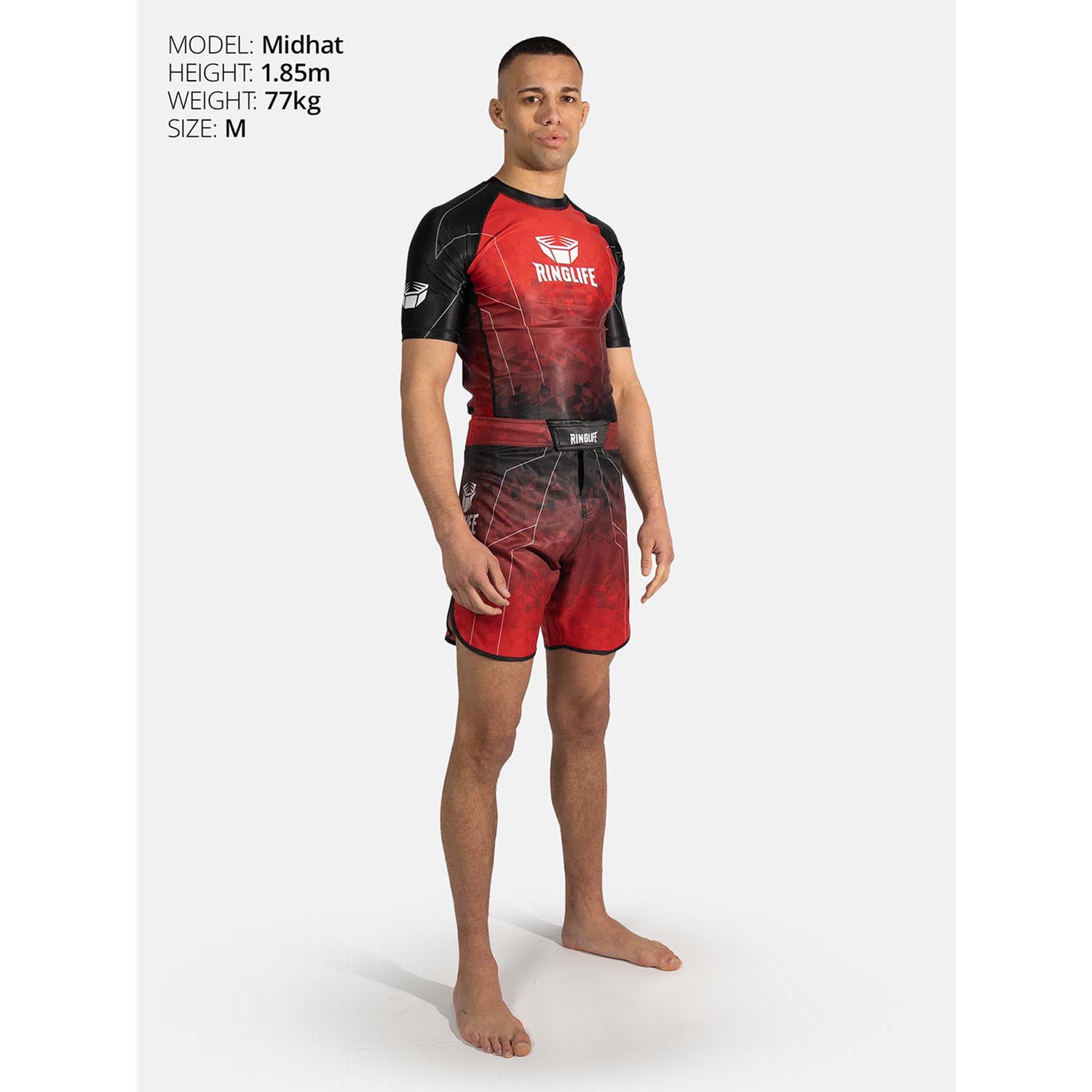 RINGLIFE Rashguard, S/S - Transition schwarz-rot L