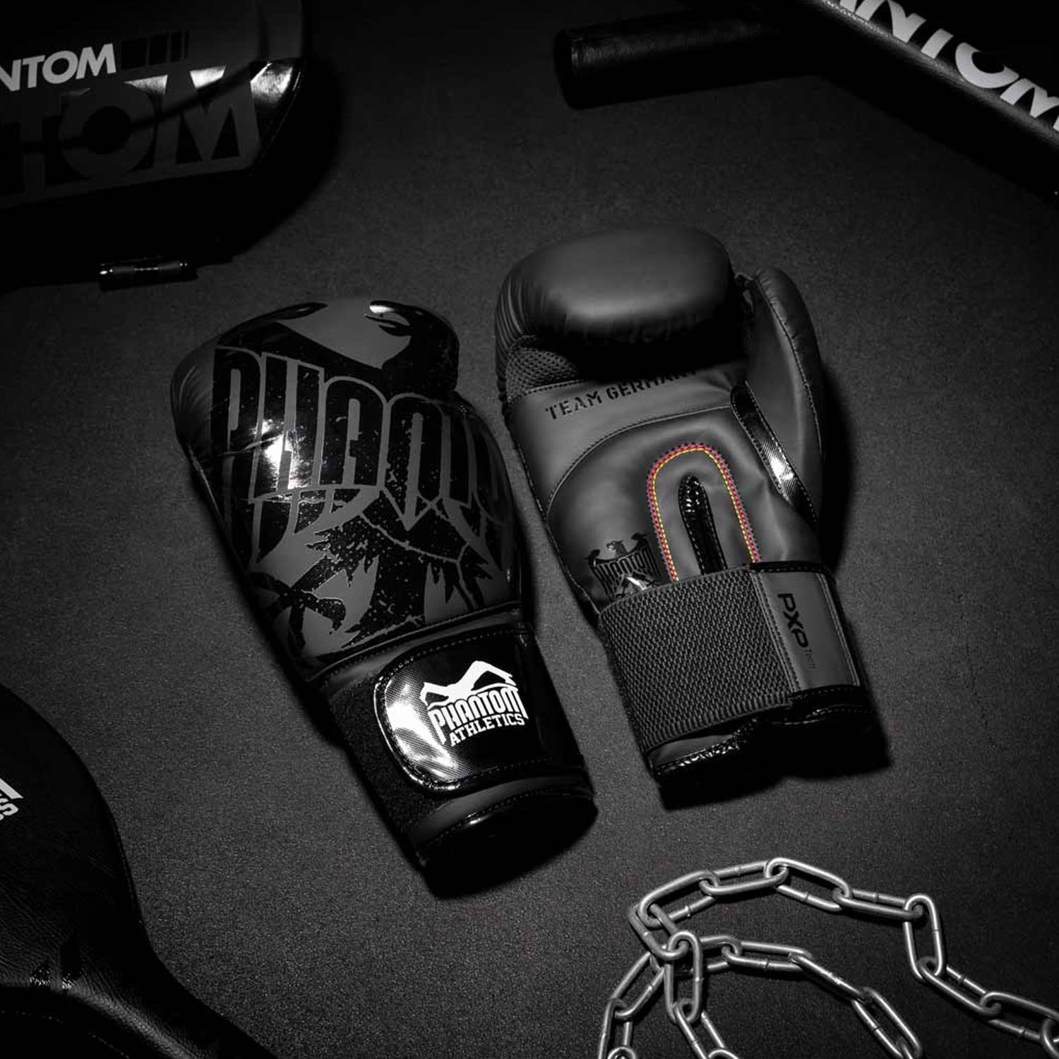 Phantom Athletics Boxing Gloves, German Eagle, black, 12 Oz