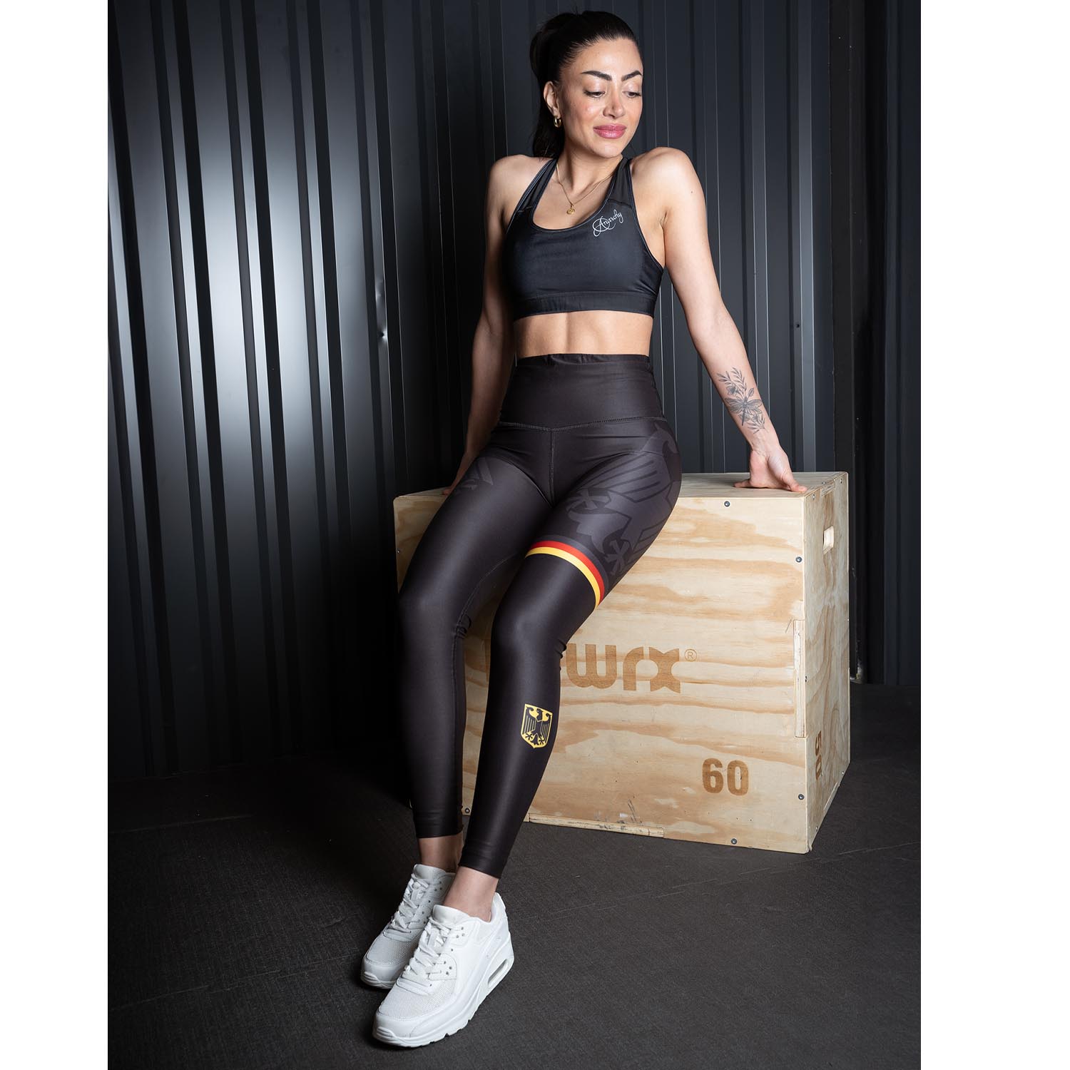 Anarchy Apparel Compression Leggings, Black Eagle, S